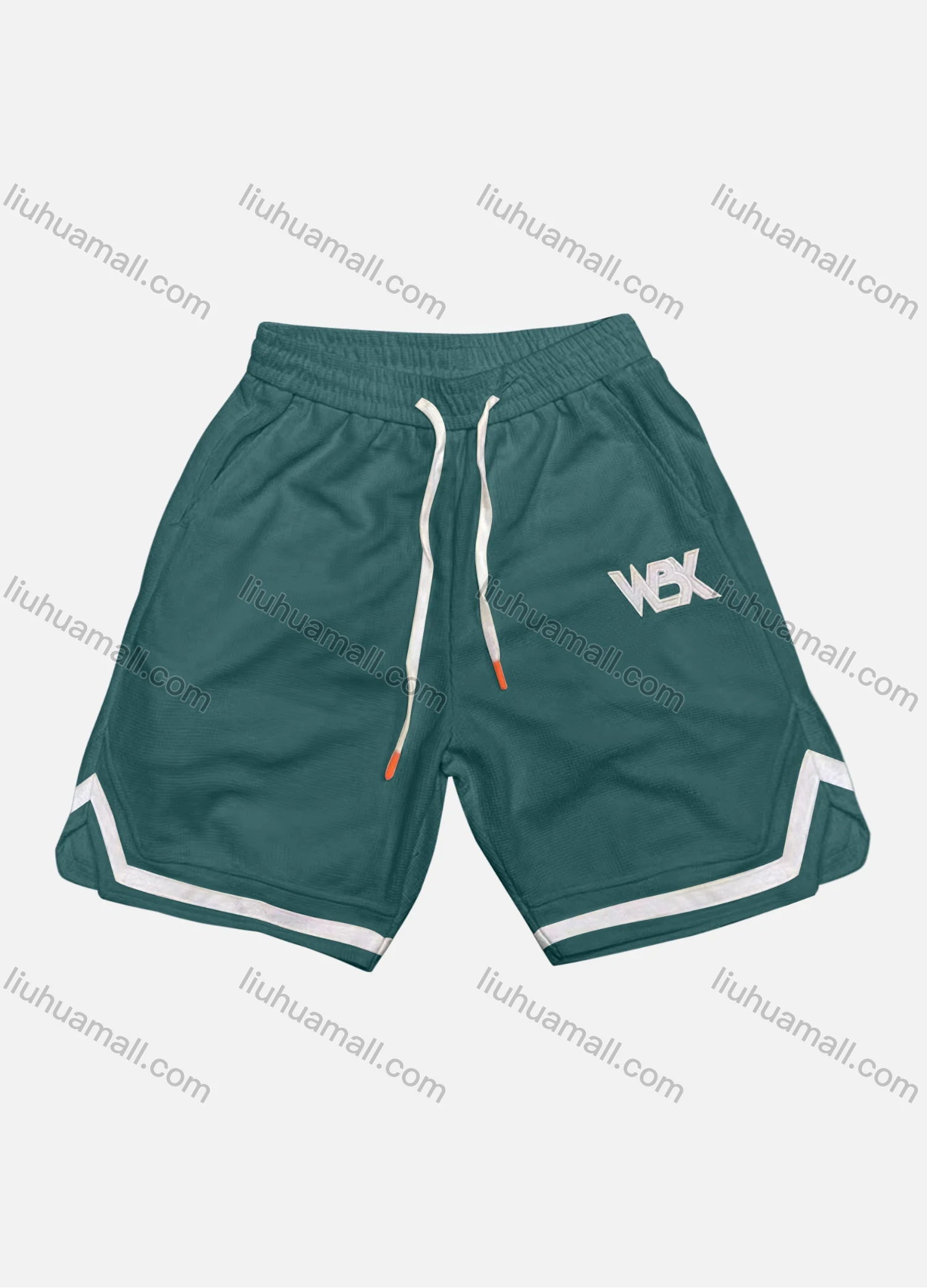 Wholesale Men's Casual Plain Patch Pocket Striped Trim Drawstring Elastic Waist Shorts 71101# - Liuhuamall