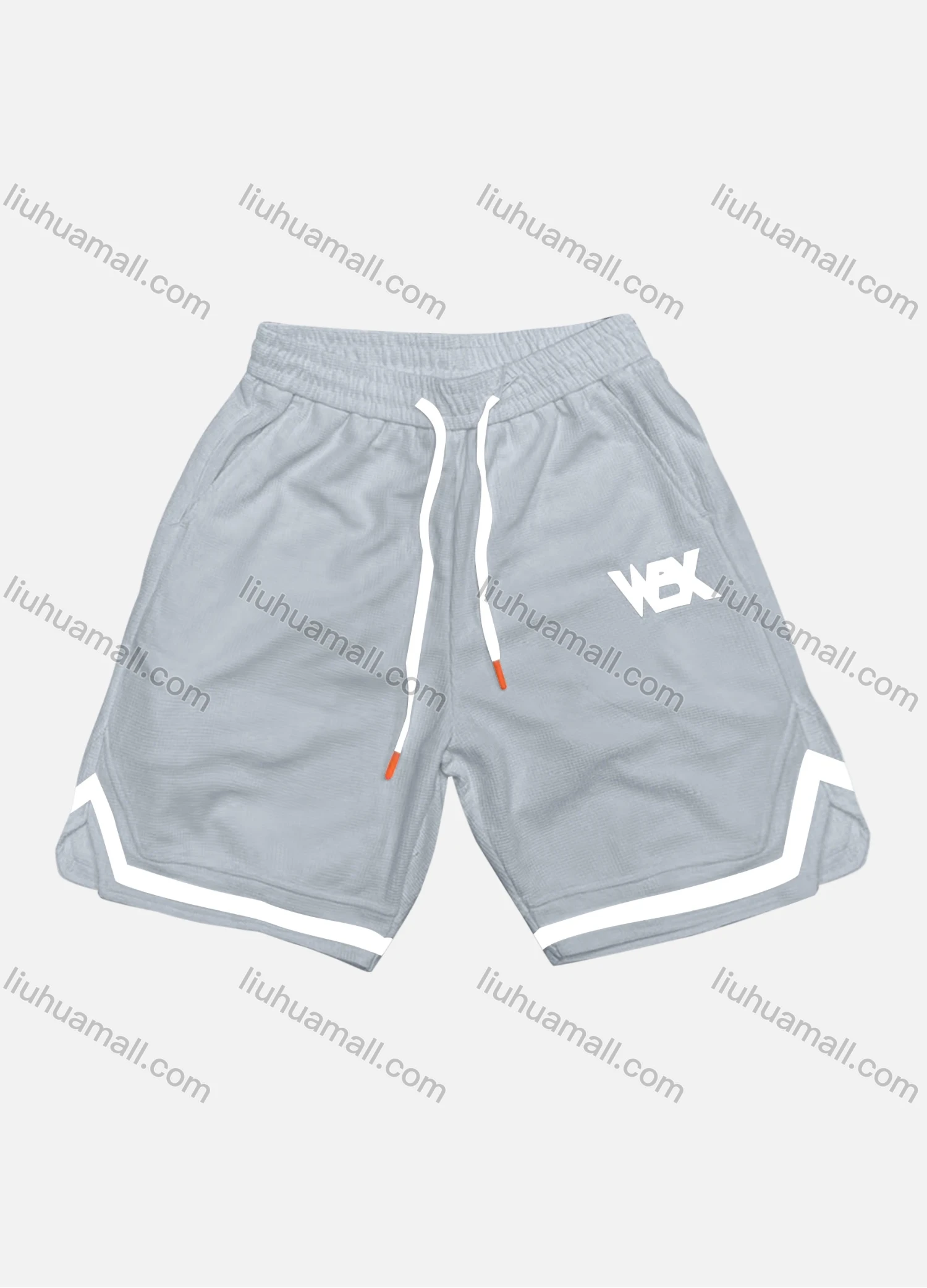 Wholesale Men's Casual Plain Patch Pocket Striped Trim Drawstring Elastic Waist Shorts 71101# - Liuhuamall