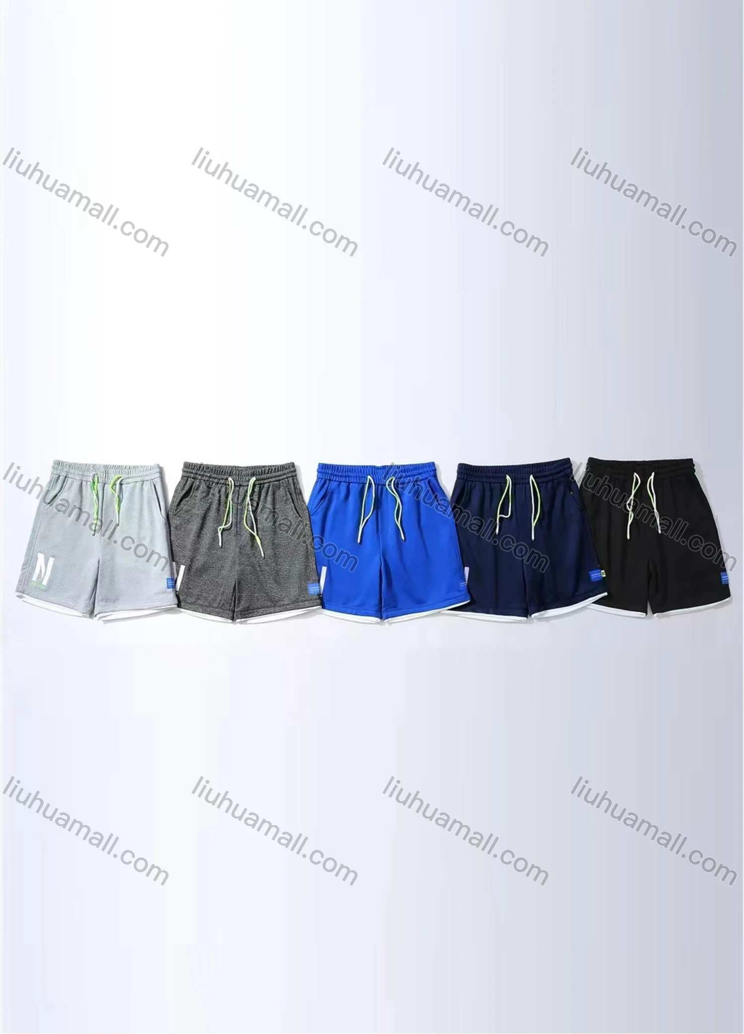 Wholesale Men's Casual Letter Patch Pocket Drawstring Elastic Waist Shorts 71005# - Liuhuamall