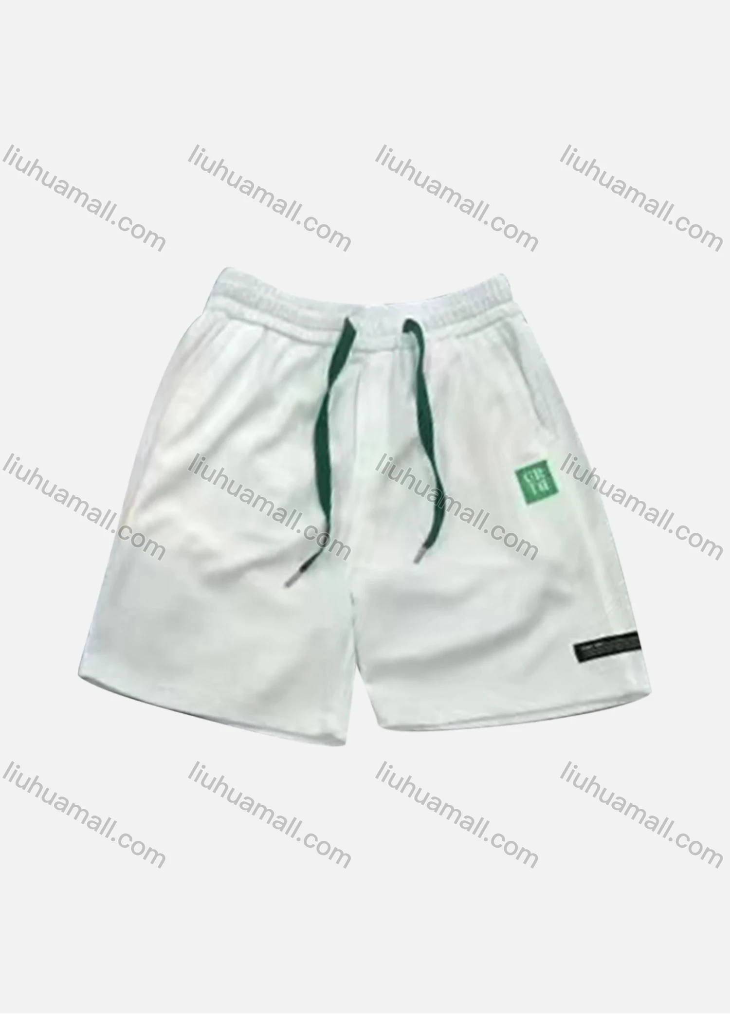 Wholesale Men's Casual Plain Patch Pocket Drawstring Elastic Waist Shorts 71002# - Liuhuamall