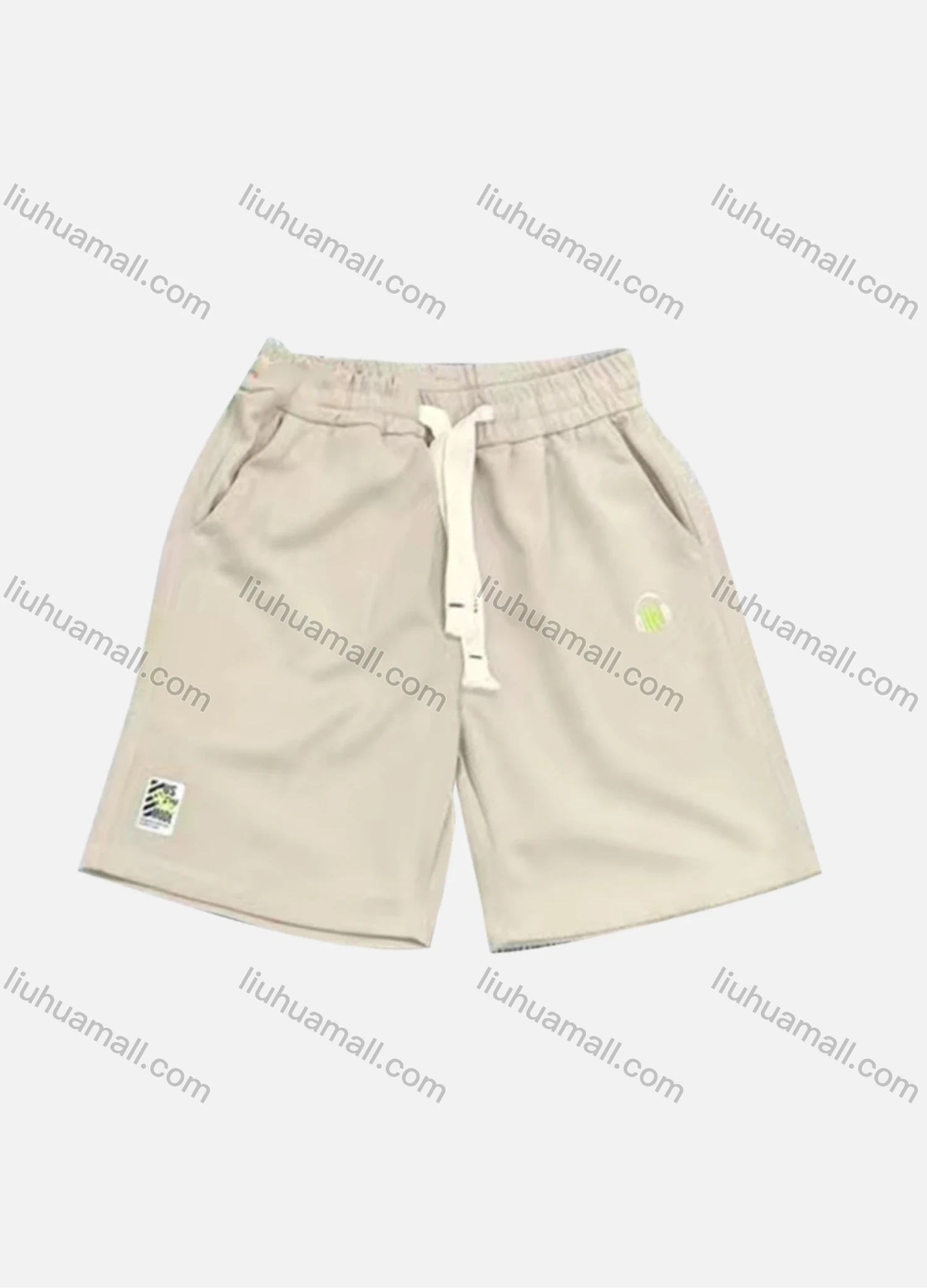 Wholesale Men's Casual Plain Patch Pocket Drawstring Elastic Waist Shorts 71008# - Liuhuamall
