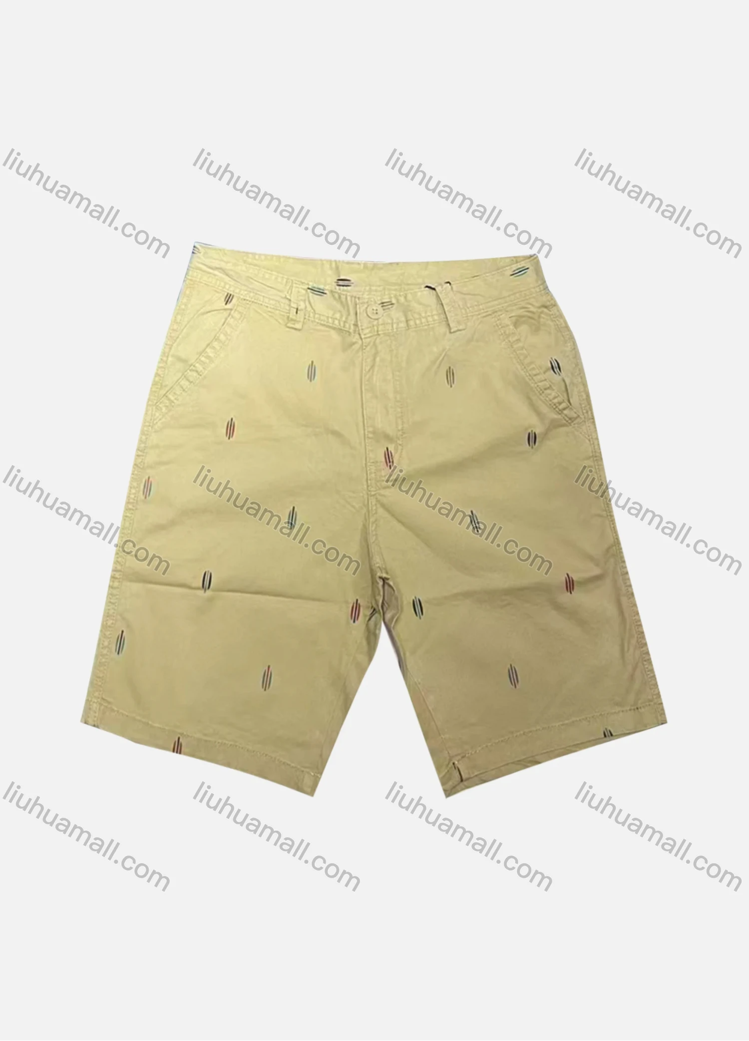 Wholesale Men's Casual Abstract Print Patch Pocket Button Closure Shorts 19203# - Liuhuamall