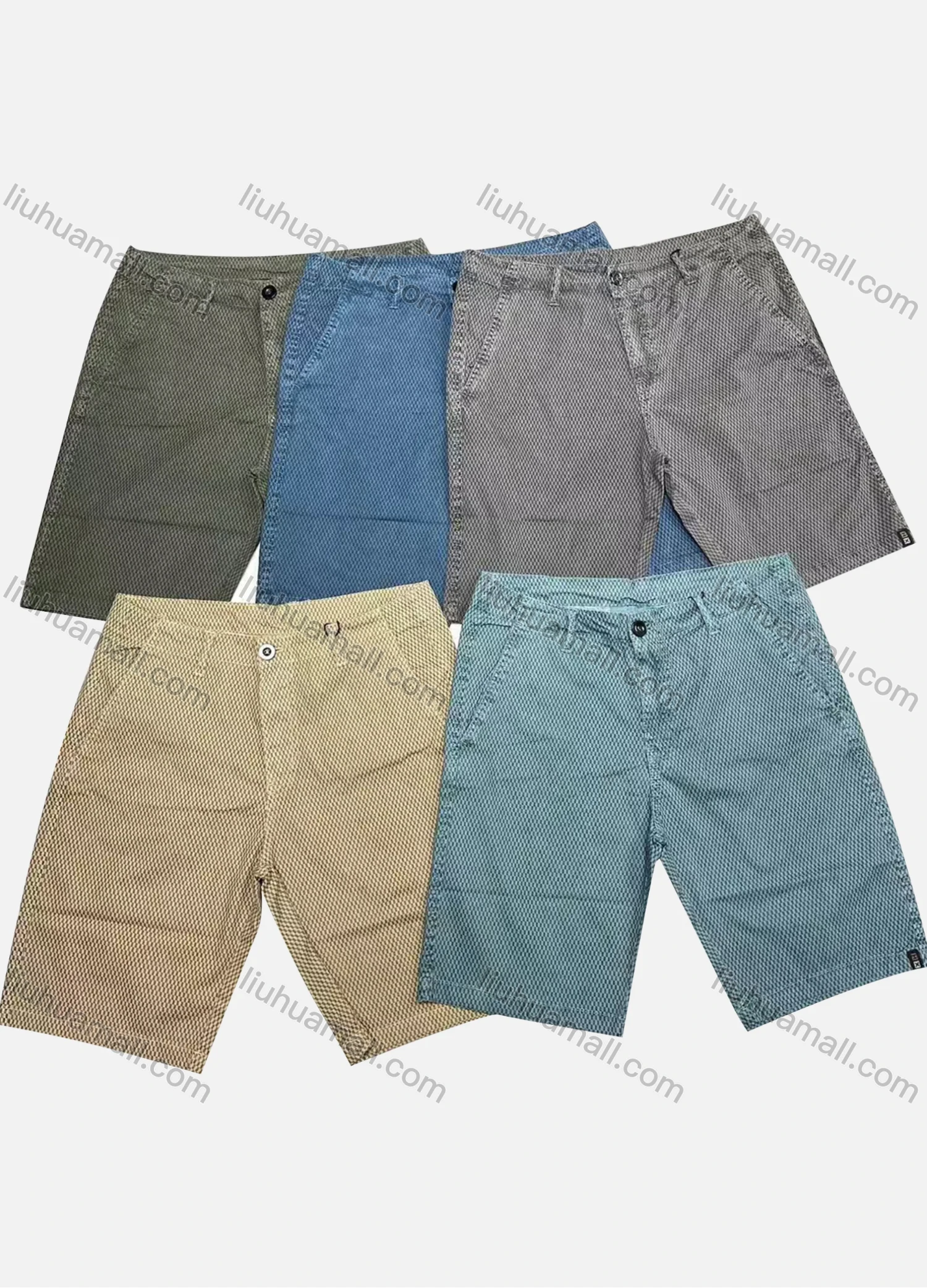 Wholesale Men's Casual Plain Patch Pocket Button Closure Shorts 16101# - Liuhuamall