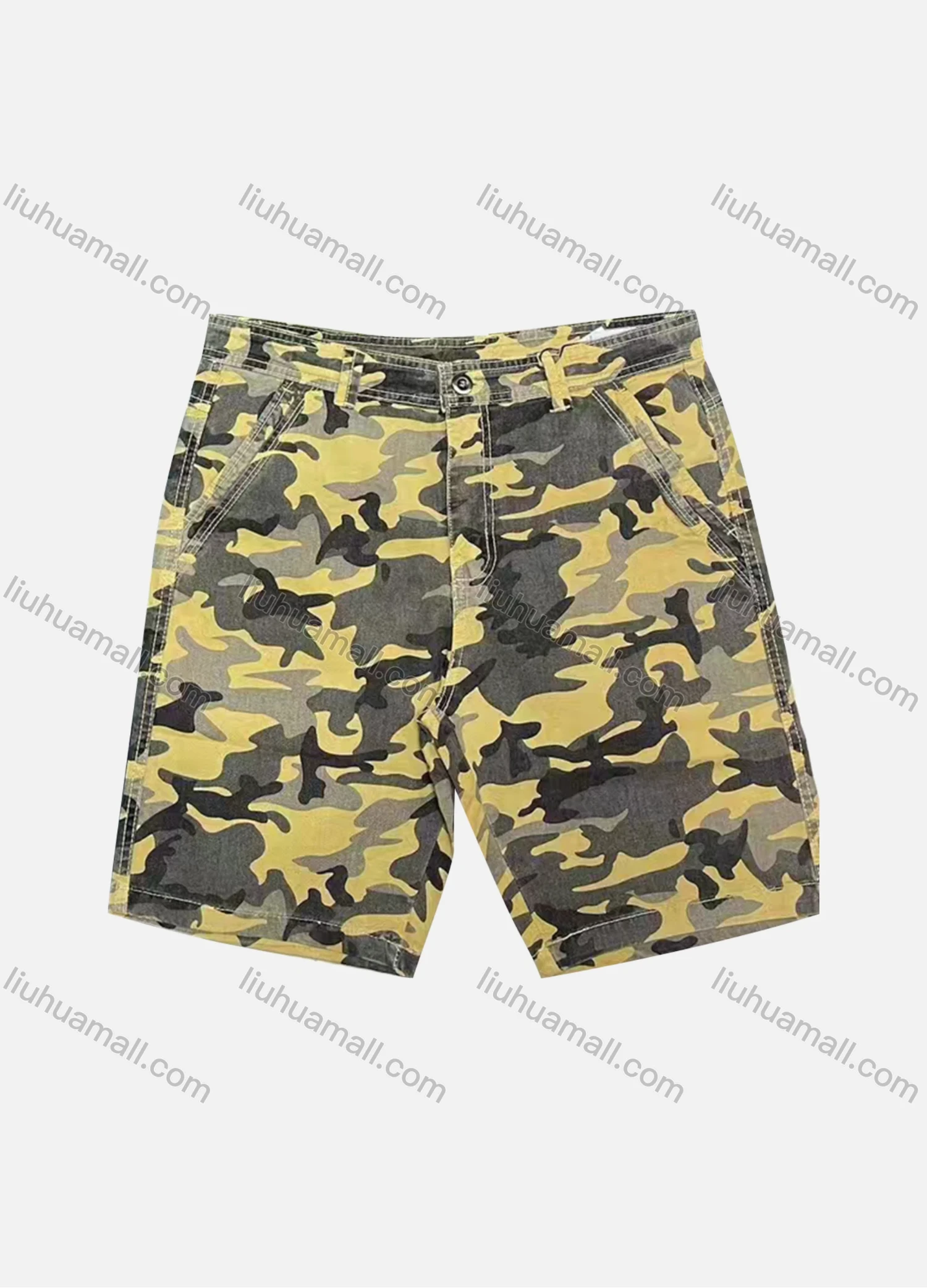 Wholesale Men's Casual Camouflage Print Patch Pocket Button Closure Shorts 18301# - Liuhuamall