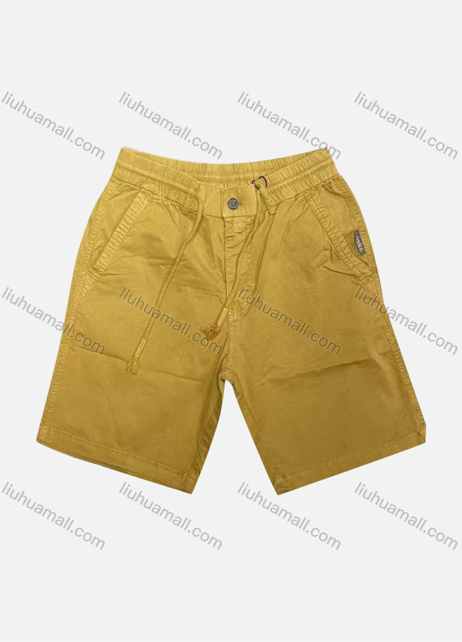 Wholesale Men's Casual Plain Patch Pocket Elastic Waist Drawstring Shorts 16002# - Liuhuamall