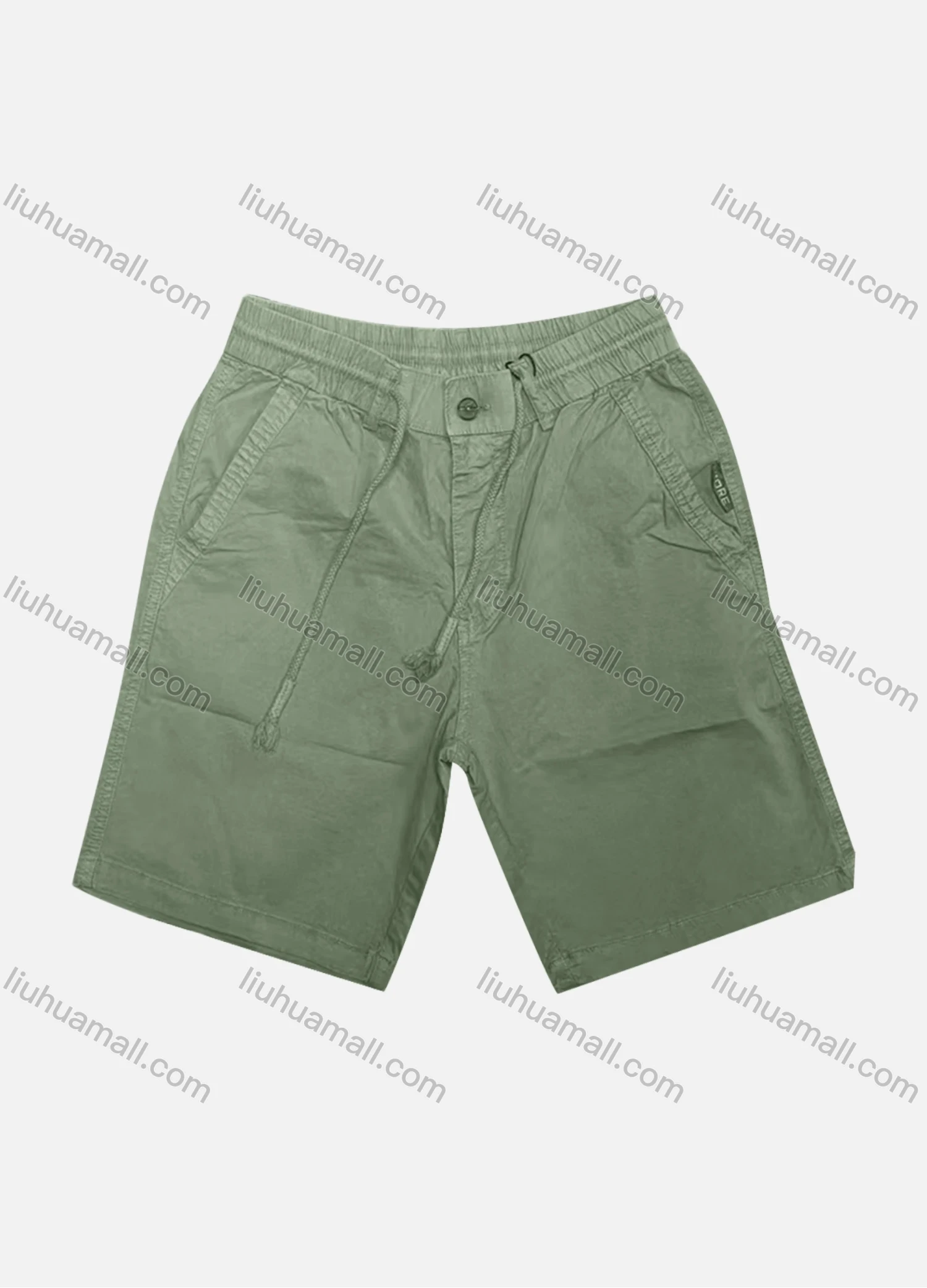 Wholesale Men's Casual Plain Patch Pocket Elastic Waist Drawstring Shorts 16002# - Liuhuamall