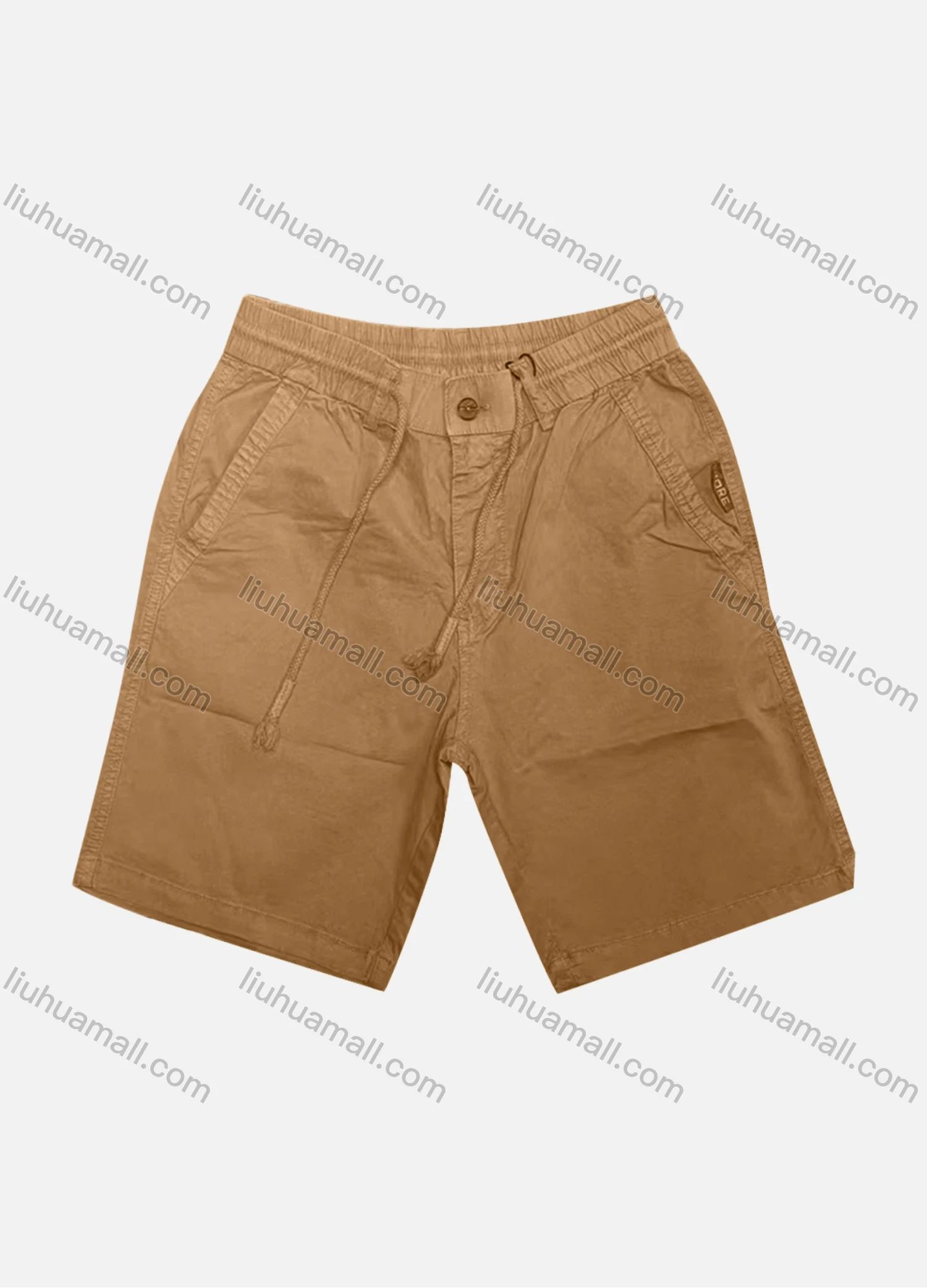 Wholesale Men's Casual Plain Patch Pocket Elastic Waist Drawstring Shorts 16002# - Liuhuamall