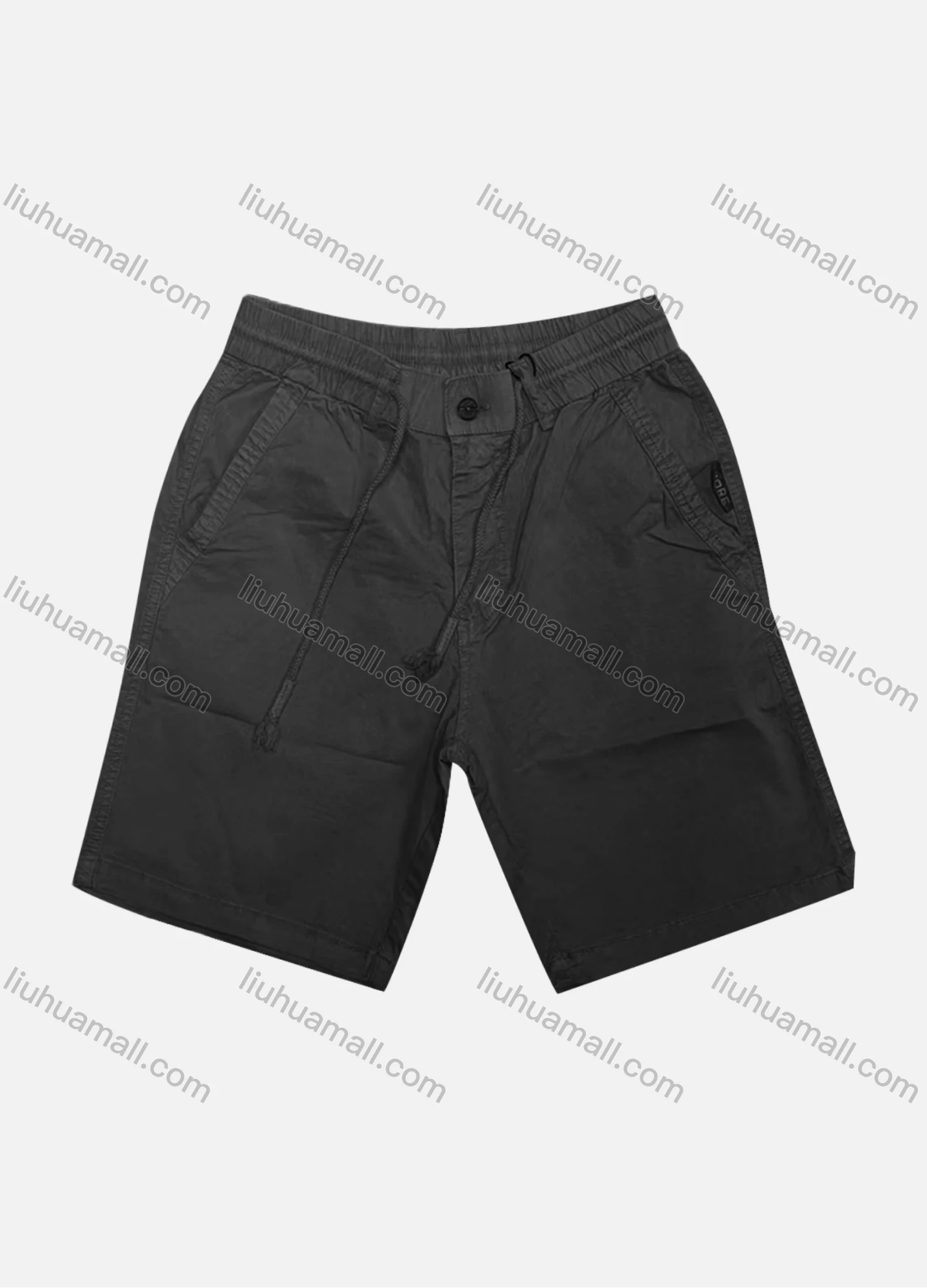Wholesale Men's Casual Plain Patch Pocket Elastic Waist Drawstring Shorts 16002# - Liuhuamall