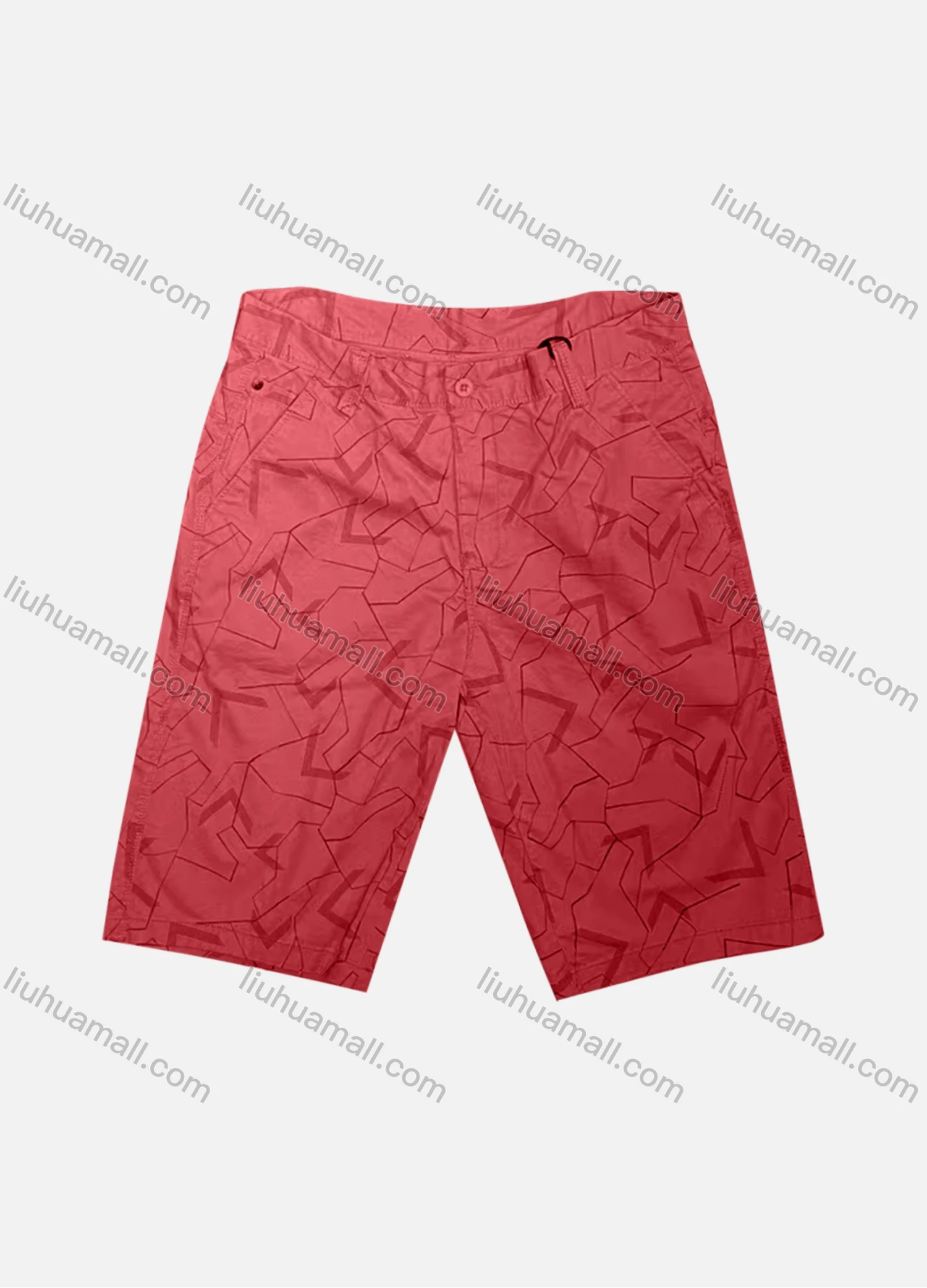 Wholesale Men's Casual Abstract Print Patch Pocket Button Closure Shorts 63751# - Liuhuamall