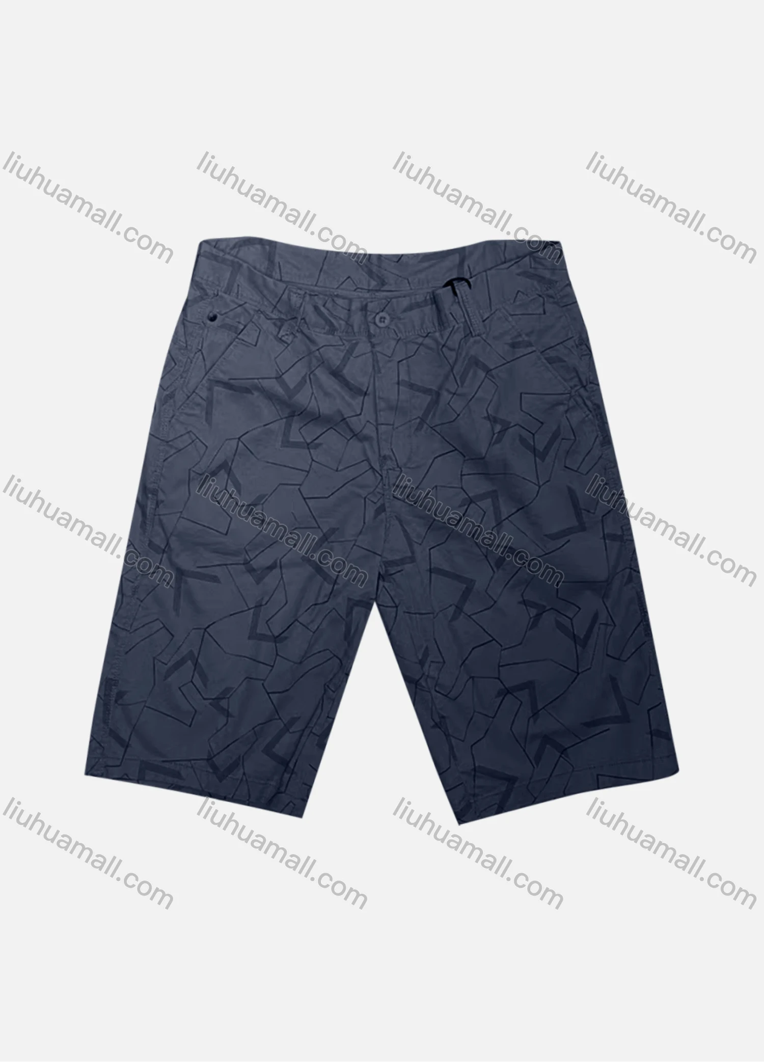 Wholesale Men's Casual Abstract Print Patch Pocket Button Closure Shorts 63751# - Liuhuamall