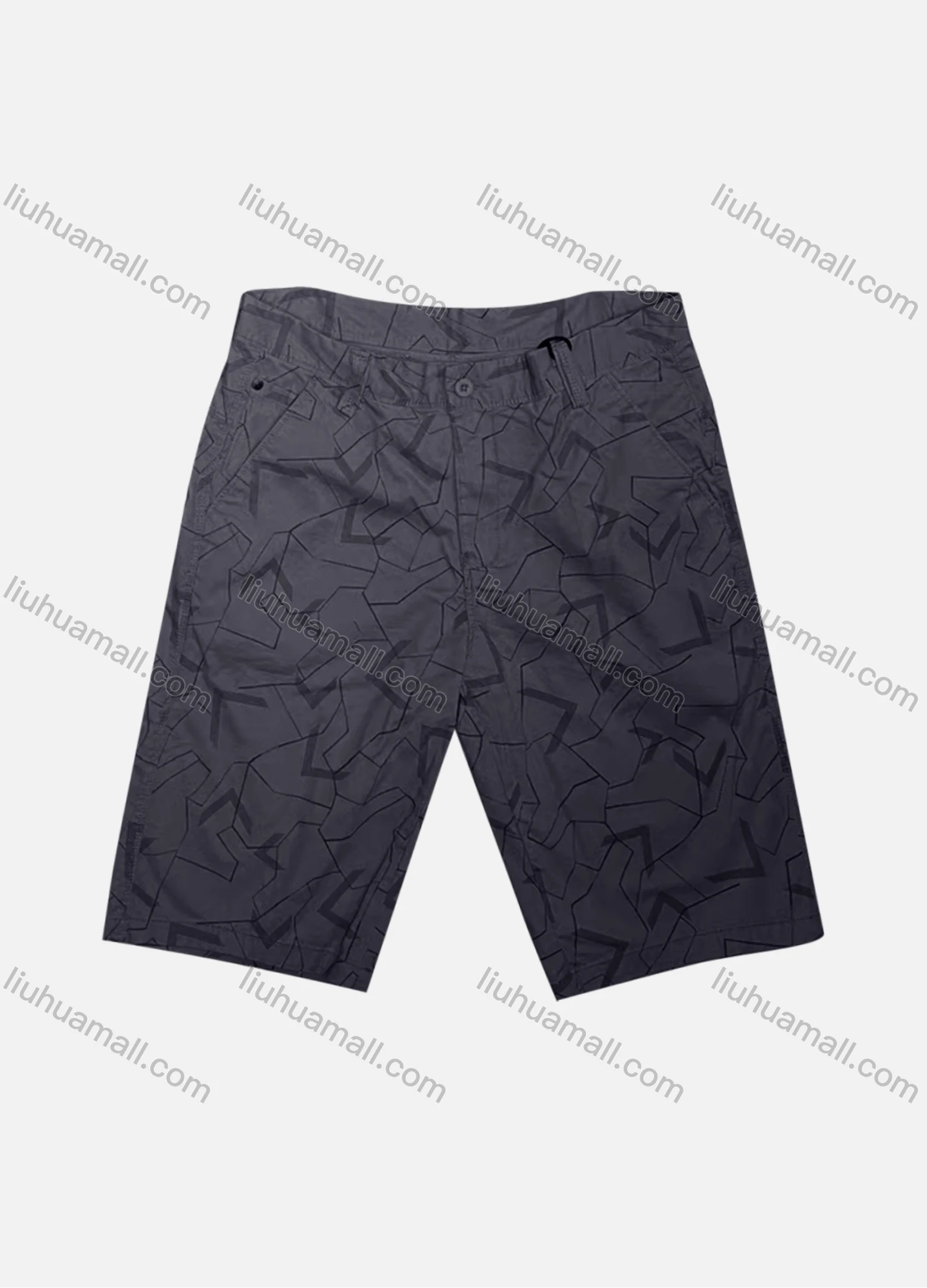 Wholesale Men's Casual Abstract Print Patch Pocket Button Closure Shorts 63751# - Liuhuamall