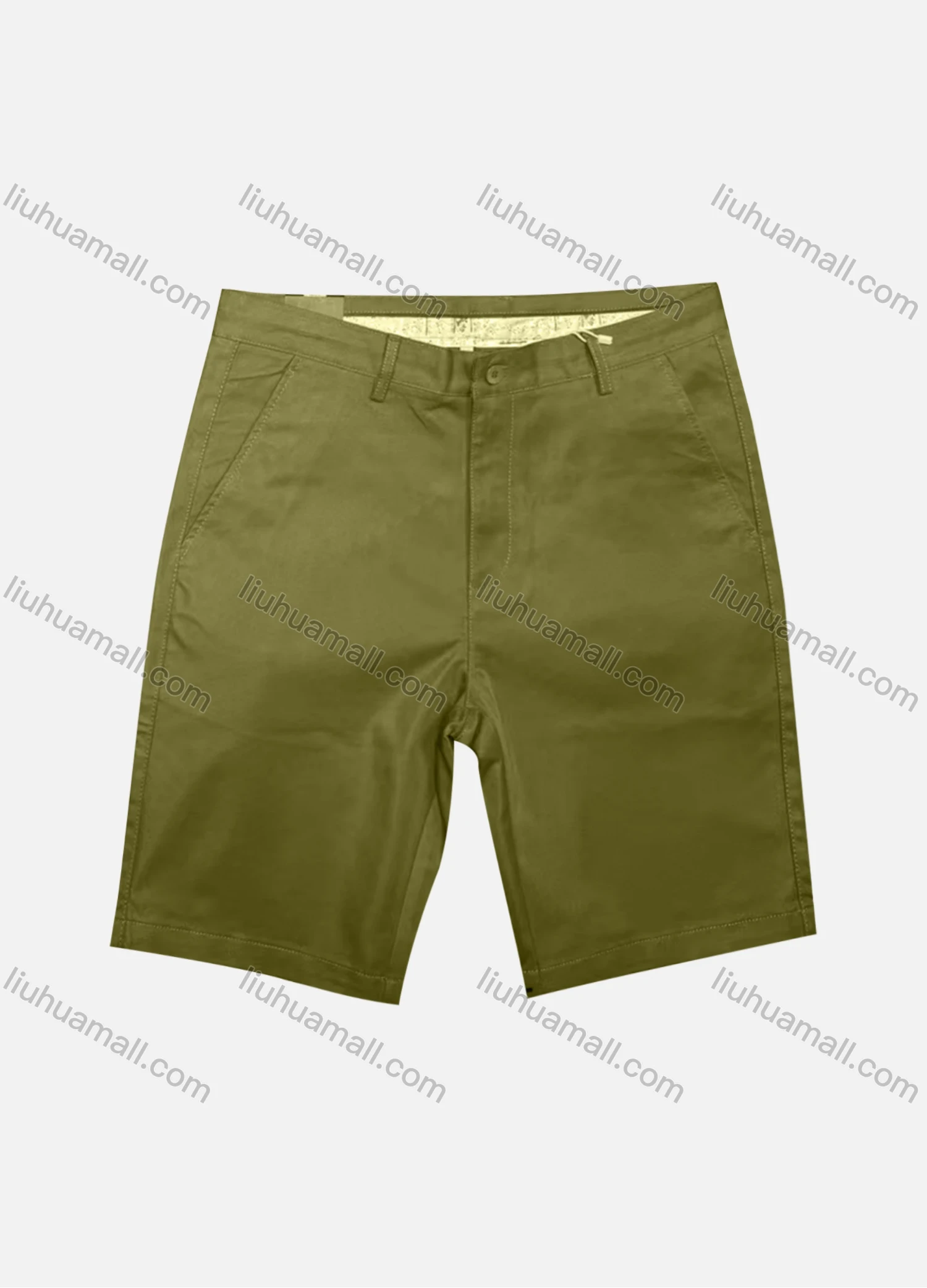 Wholesale Men's Casual Plain Patch Pocket Button Closure Shorts A2133# - Liuhuamall