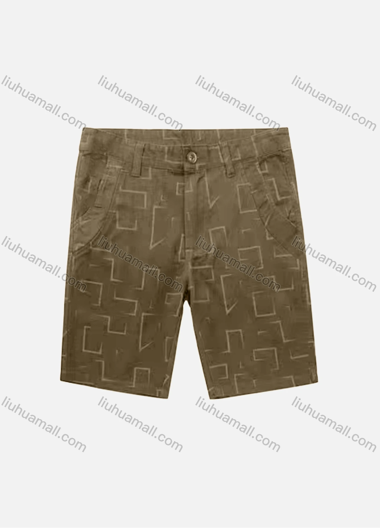 Wholesale Men's Casual Abstract Print Patch Pocket Button Closure Shorts 18054# - Liuhuamall