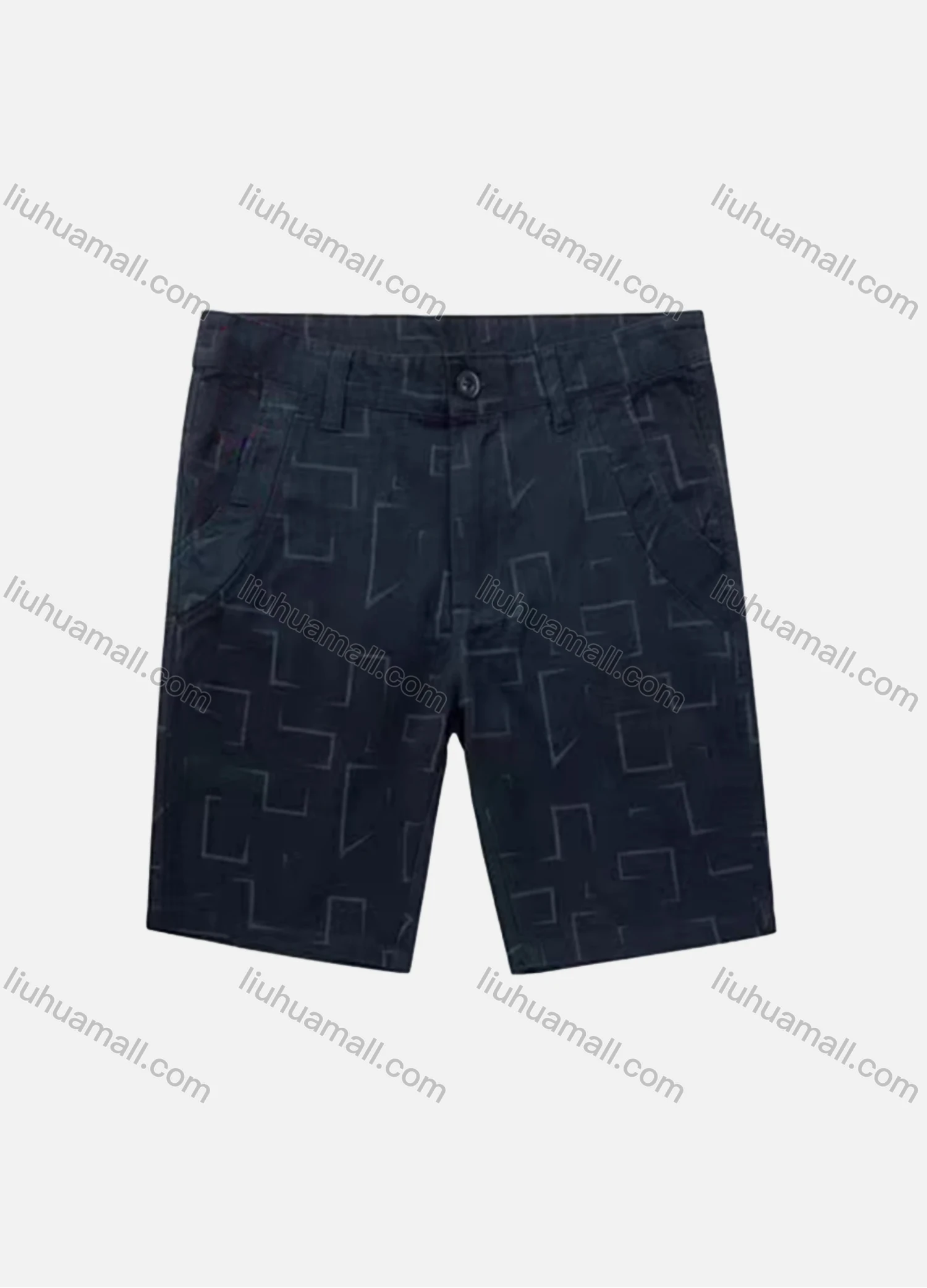 Wholesale Men's Casual Abstract Print Patch Pocket Button Closure Shorts 18054# - Liuhuamall
