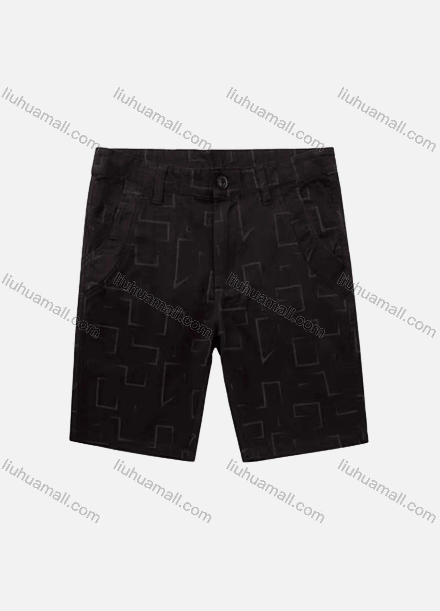 Wholesale Men's Casual Abstract Print Patch Pocket Button Closure Shorts 18054# - Liuhuamall