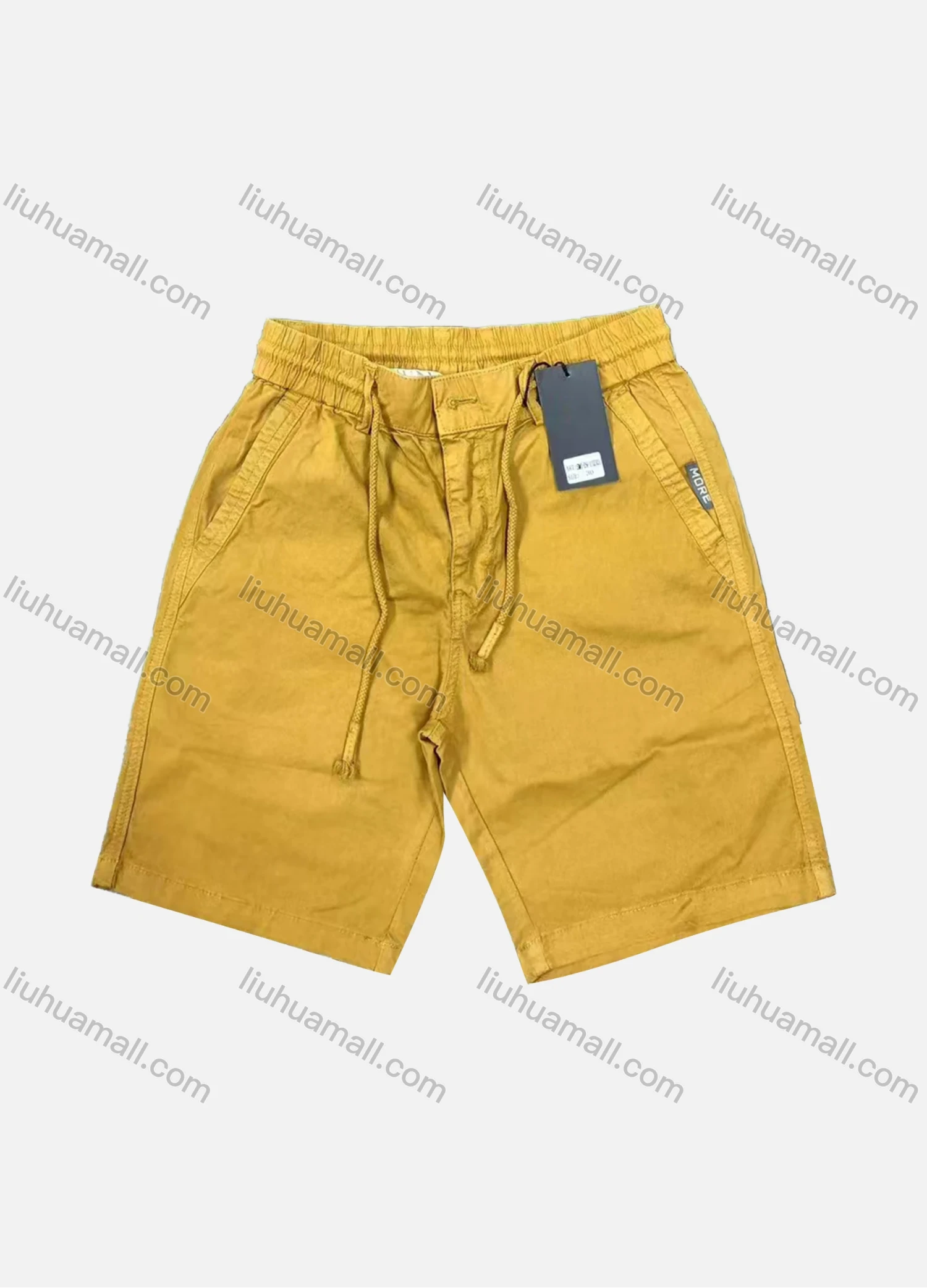 Wholesale Men's Casual Plain Patch Pocket Drawstring Shorts 16002# - Liuhuamall