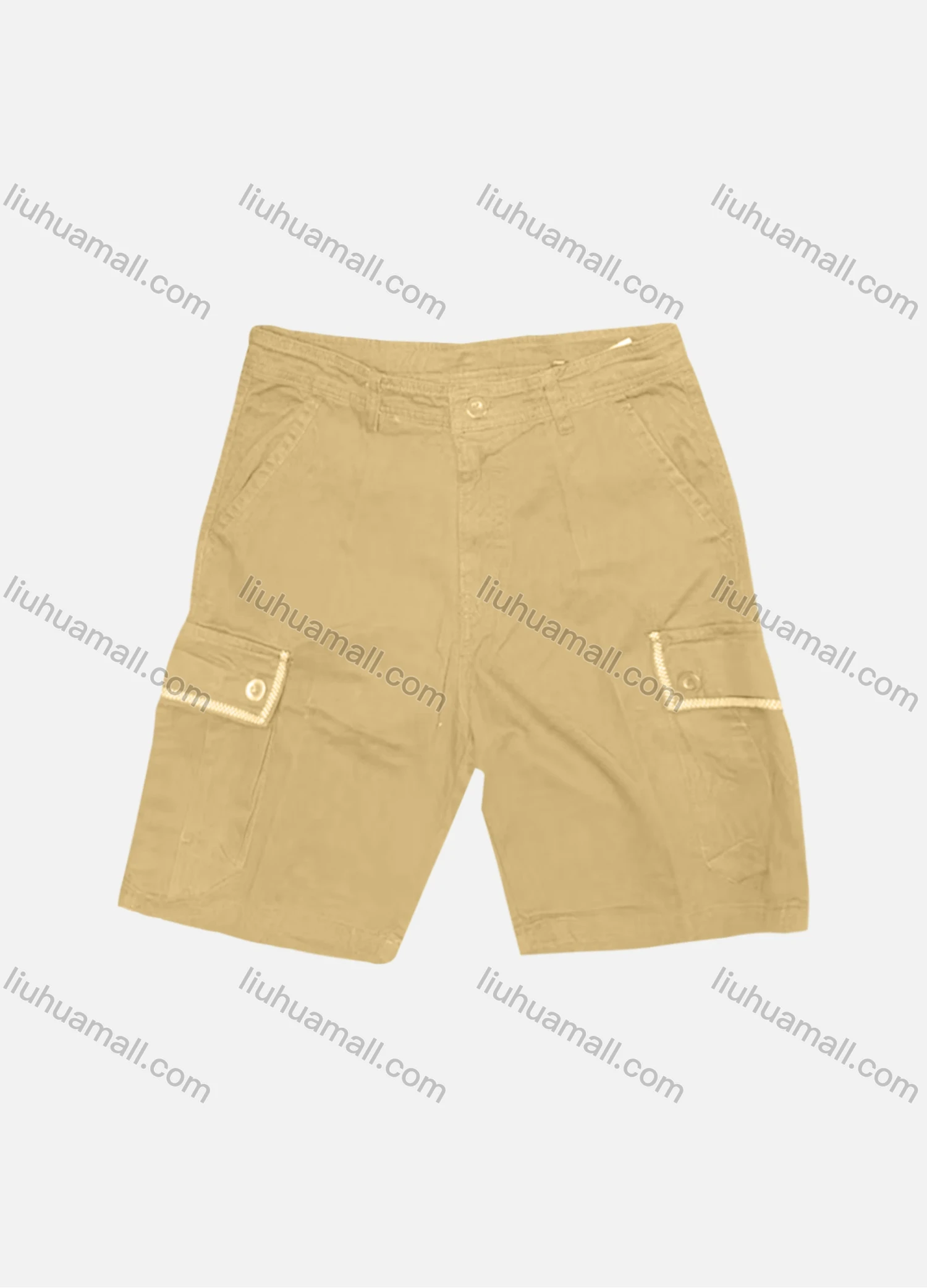 Wholesale Men's Casual Plain Flap Pockets Button Closure Shorts 26601# - Liuhuamall