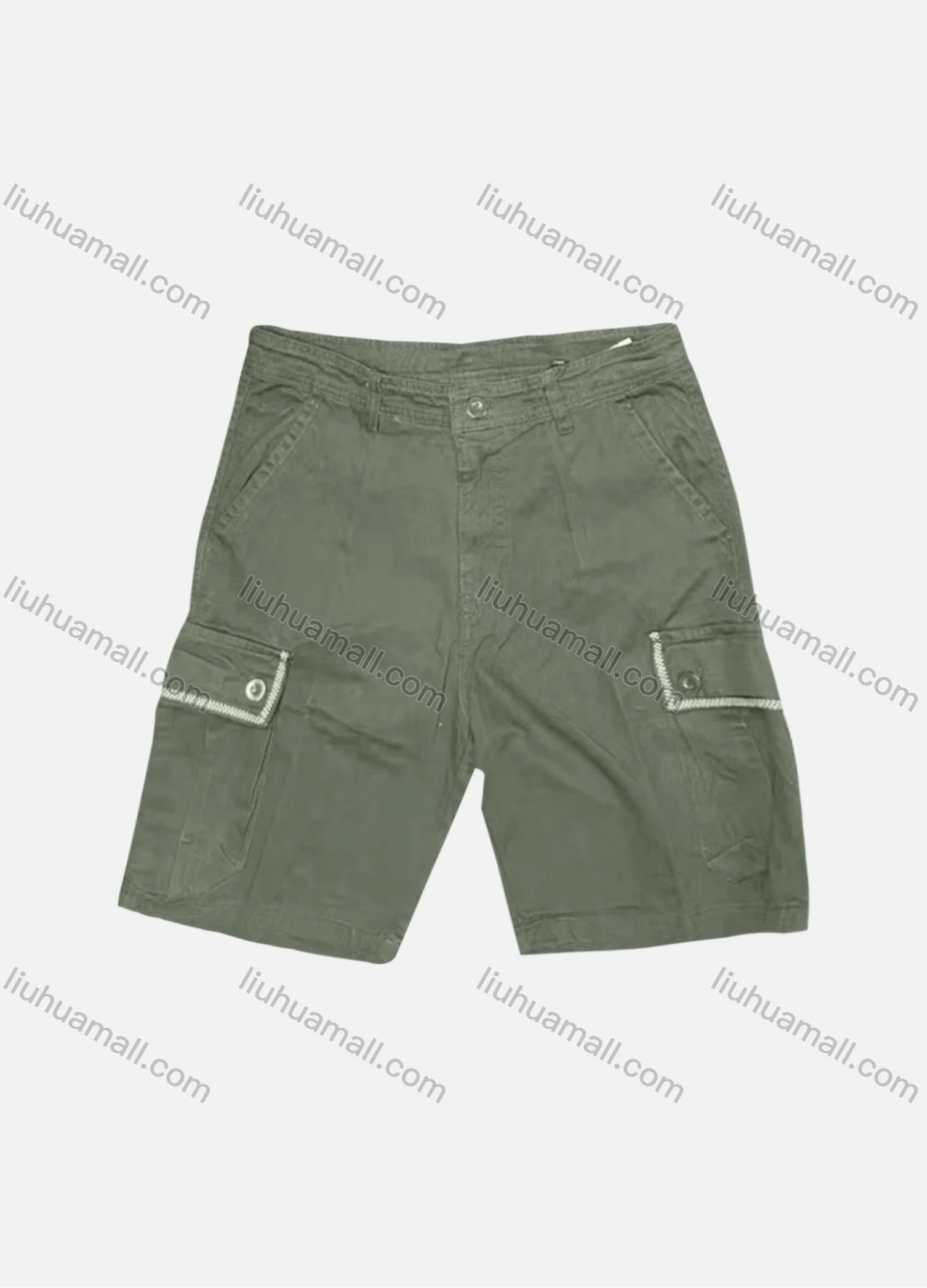 Wholesale Men's Casual Plain Flap Pockets Button Closure Shorts 26601# - Liuhuamall