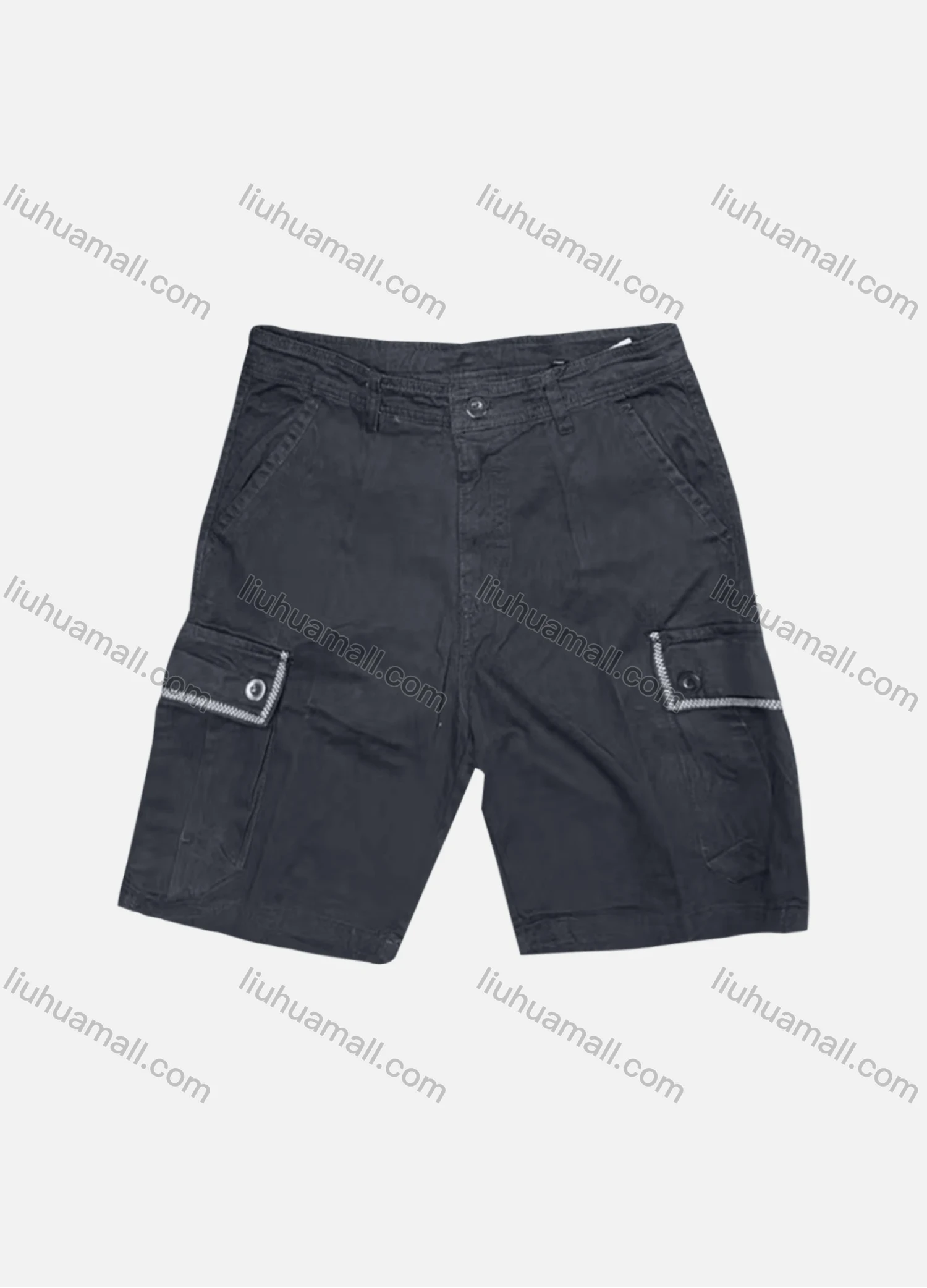 Wholesale Men's Casual Plain Flap Pockets Button Closure Shorts 26601# - Liuhuamall