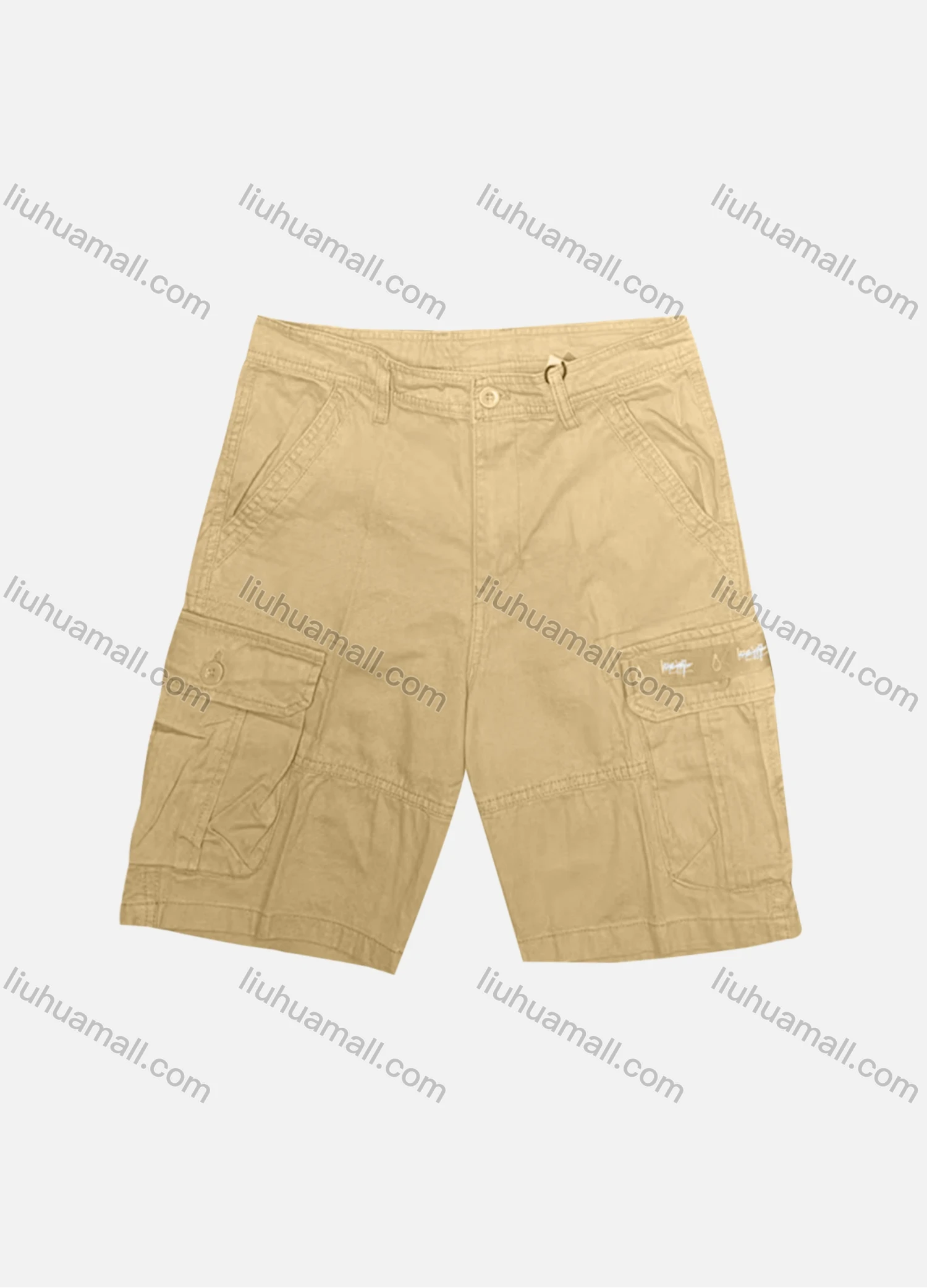 Wholesale Men's Casual Plain Flap Pockets Button Closure Shorts 26602# - Liuhuamall