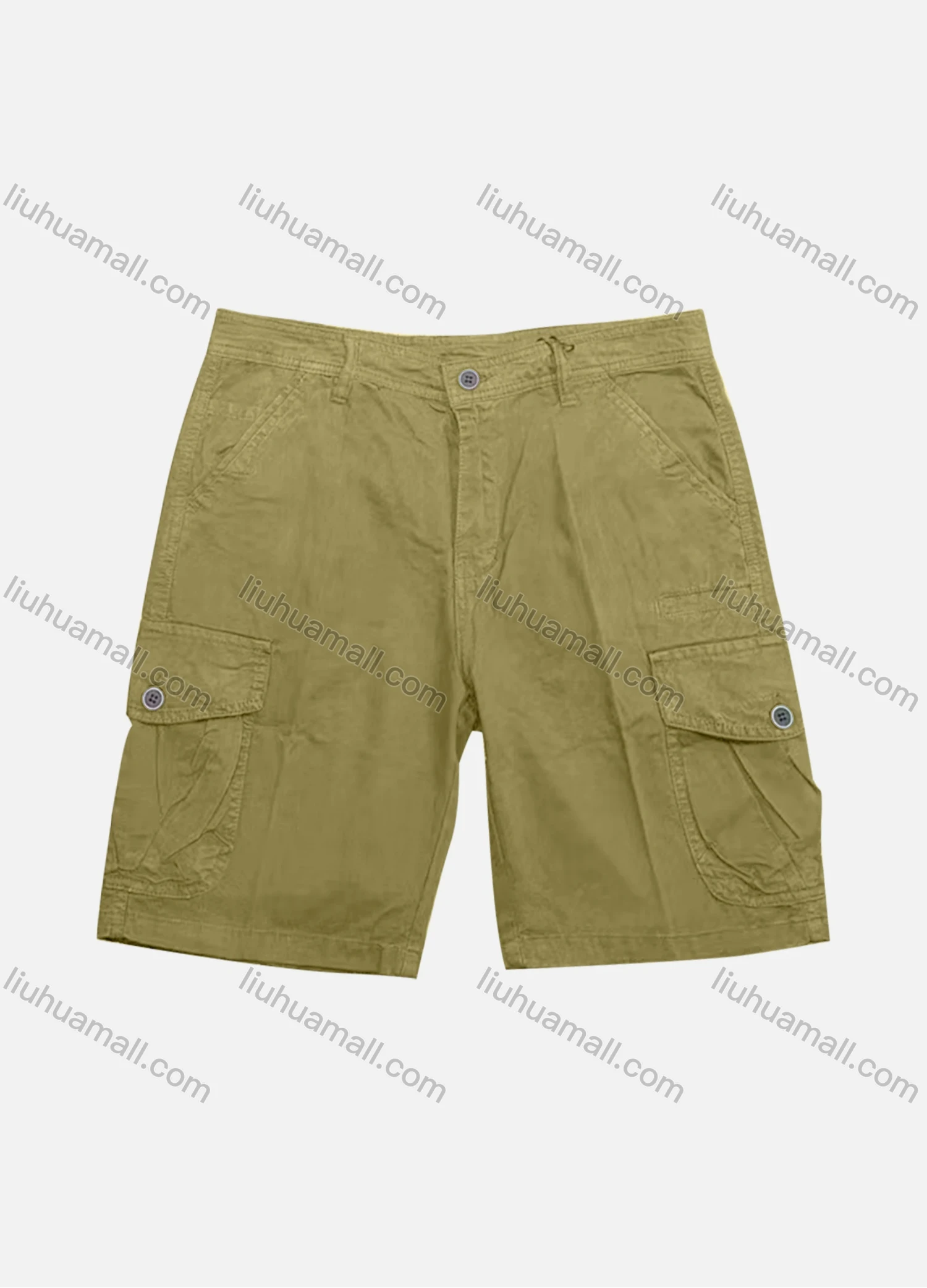 Wholesale Men's Casual Plain Flap Pockets Button Closure Shorts 28551# - Liuhuamall