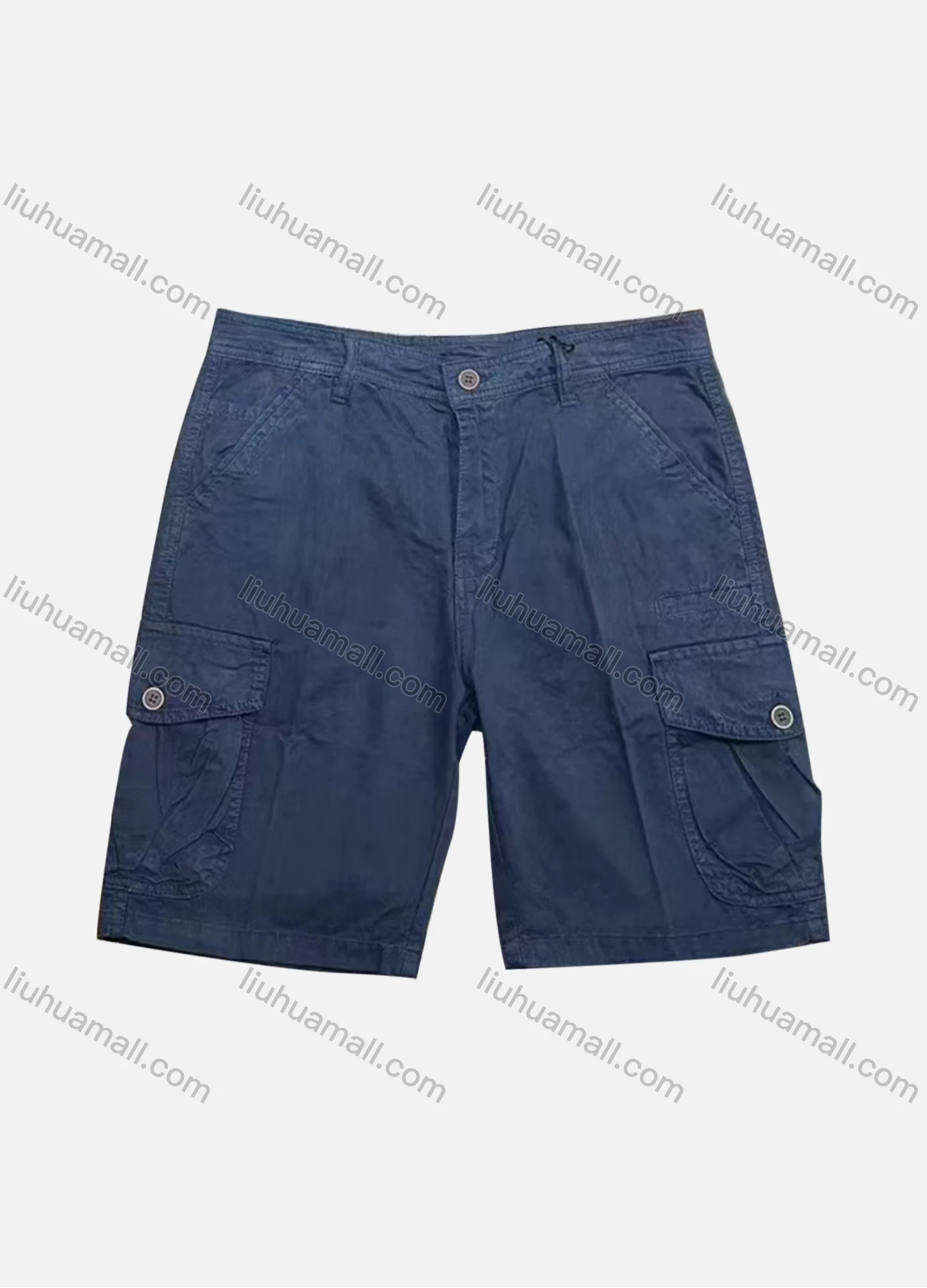 Wholesale Men's Casual Plain Flap Pockets Button Closure Shorts 28551# - Liuhuamall
