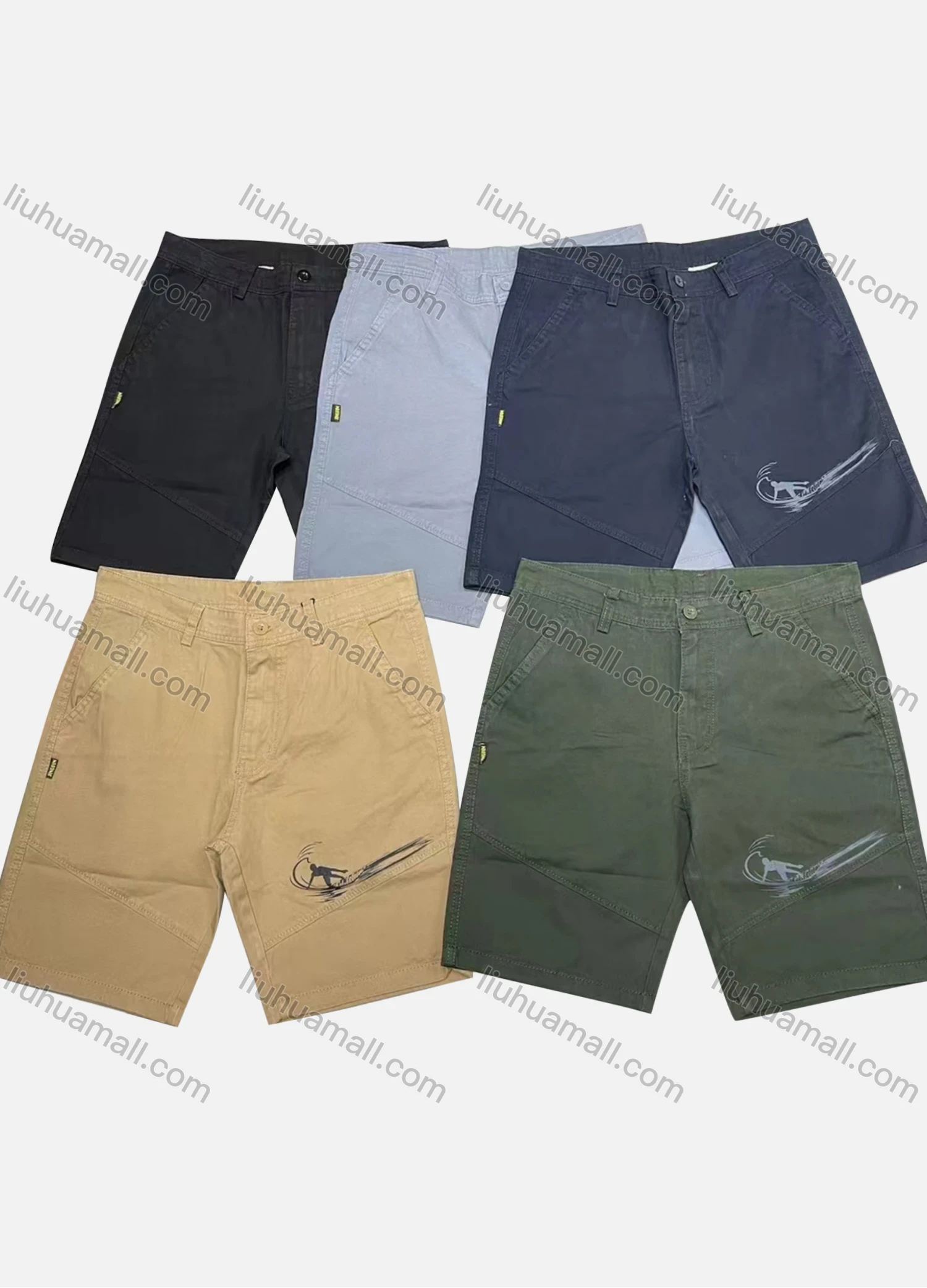 Wholesale Men's Casual Plain Patch Pocket Button Closure Shorts 19701# - Liuhuamall