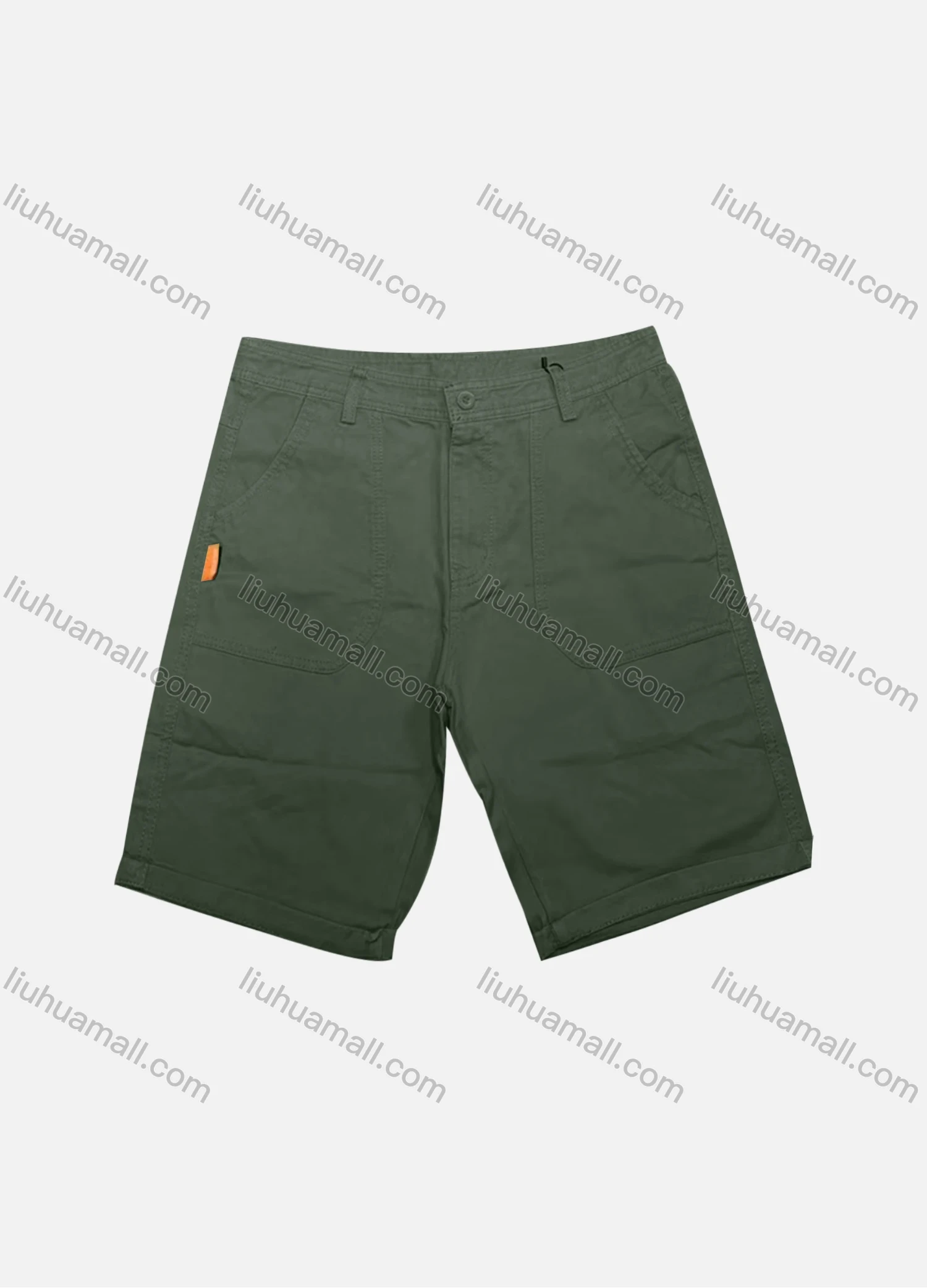 Wholesale Men's Casual Plain Patch Pocket Button Closure Shorts 17406# - Liuhuamall