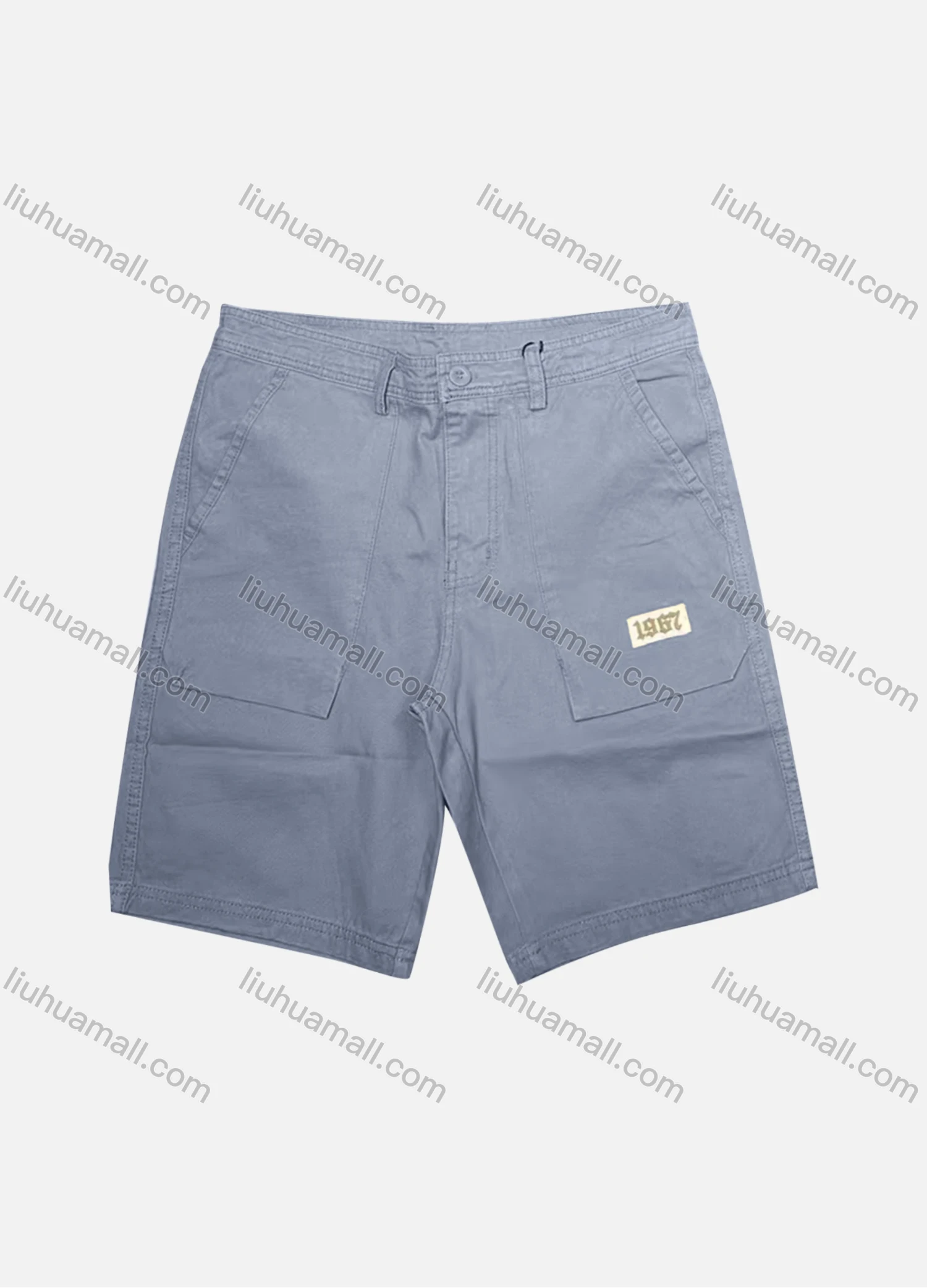 Wholesale Men's Casual Plain Patch Pocket Button Closure Shorts 17408# - Liuhuamall