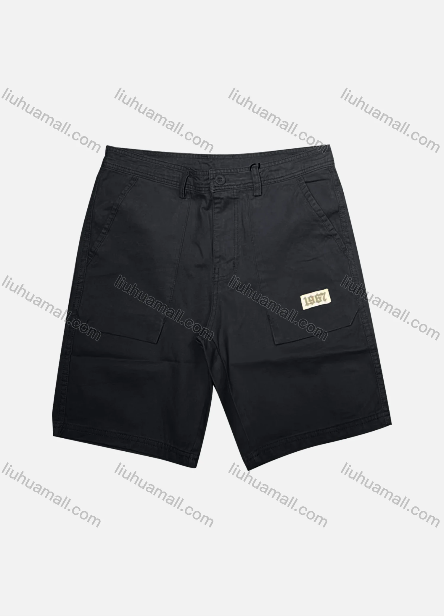 Wholesale Men's Casual Plain Patch Pocket Button Closure Shorts 17408# - Liuhuamall