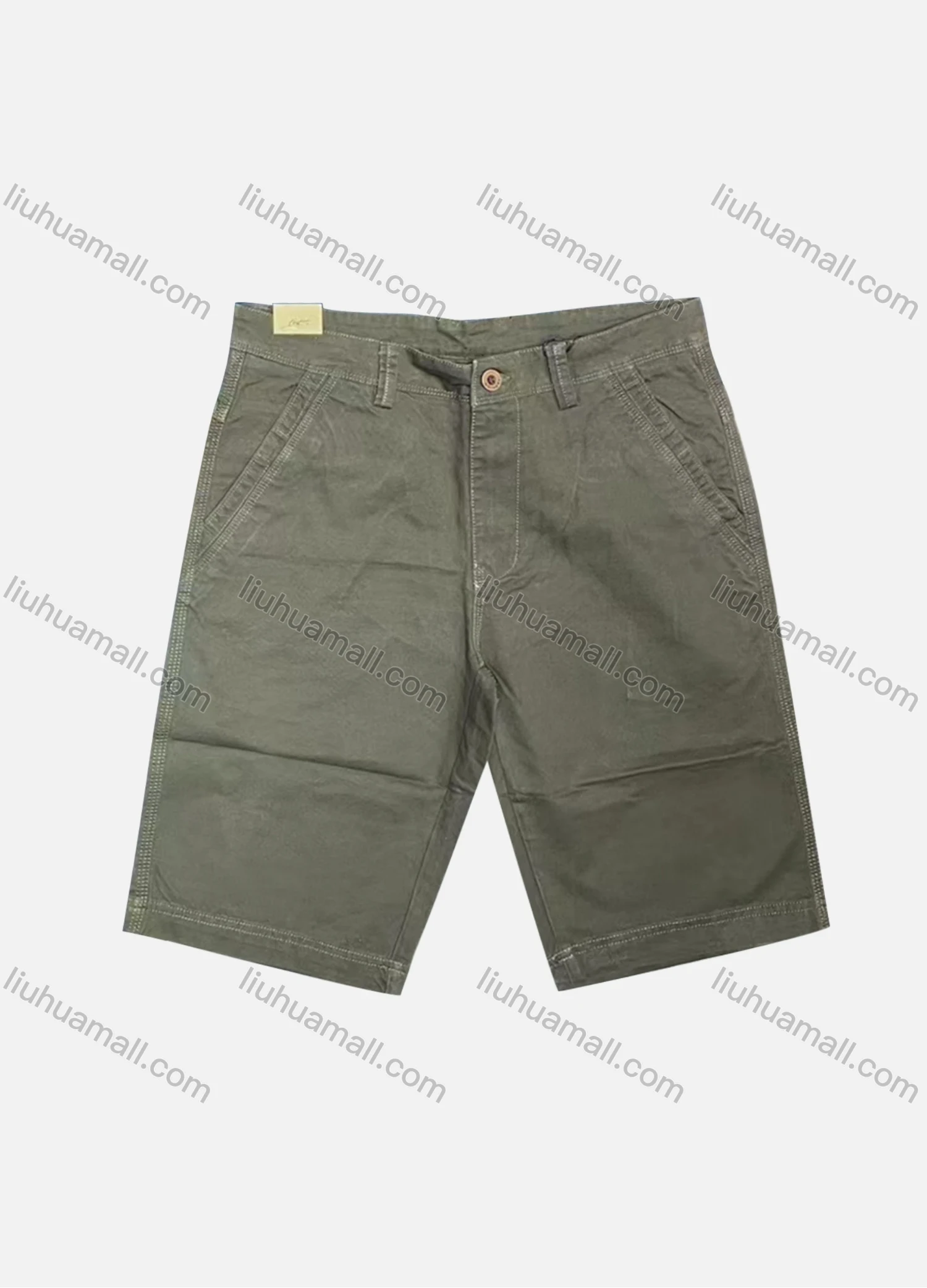 Wholesale Men's Casual Plain Patch Pocket Button Closure Shorts A0403# - Liuhuamall