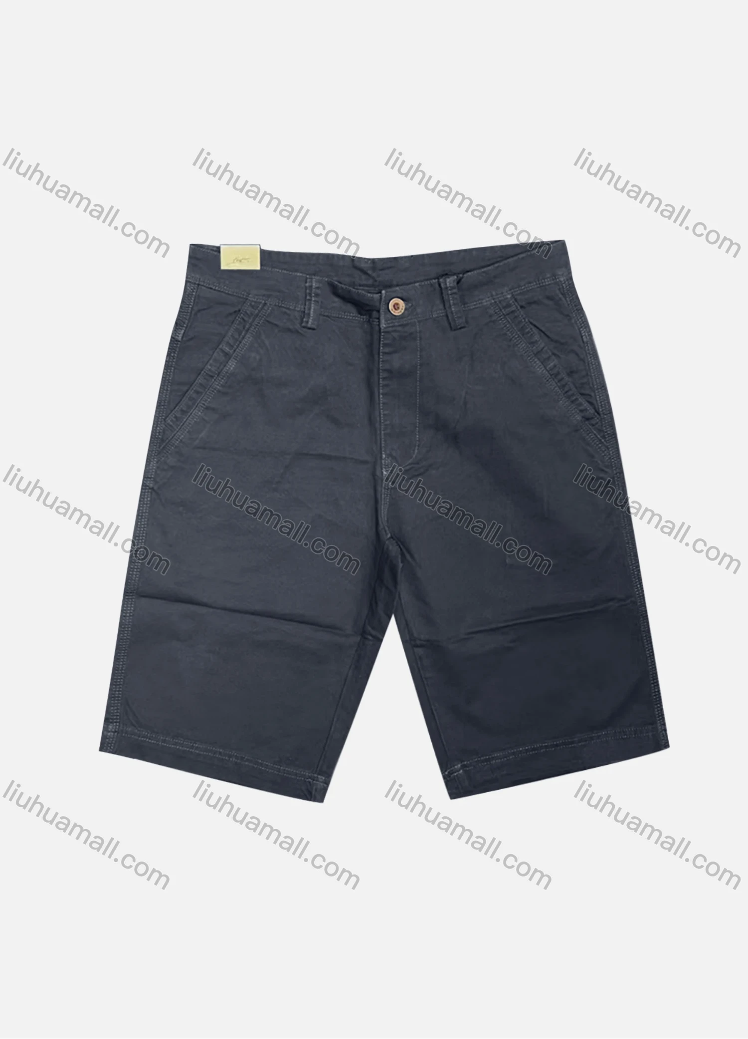Wholesale Men's Casual Plain Patch Pocket Button Closure Shorts A0403# - Liuhuamall