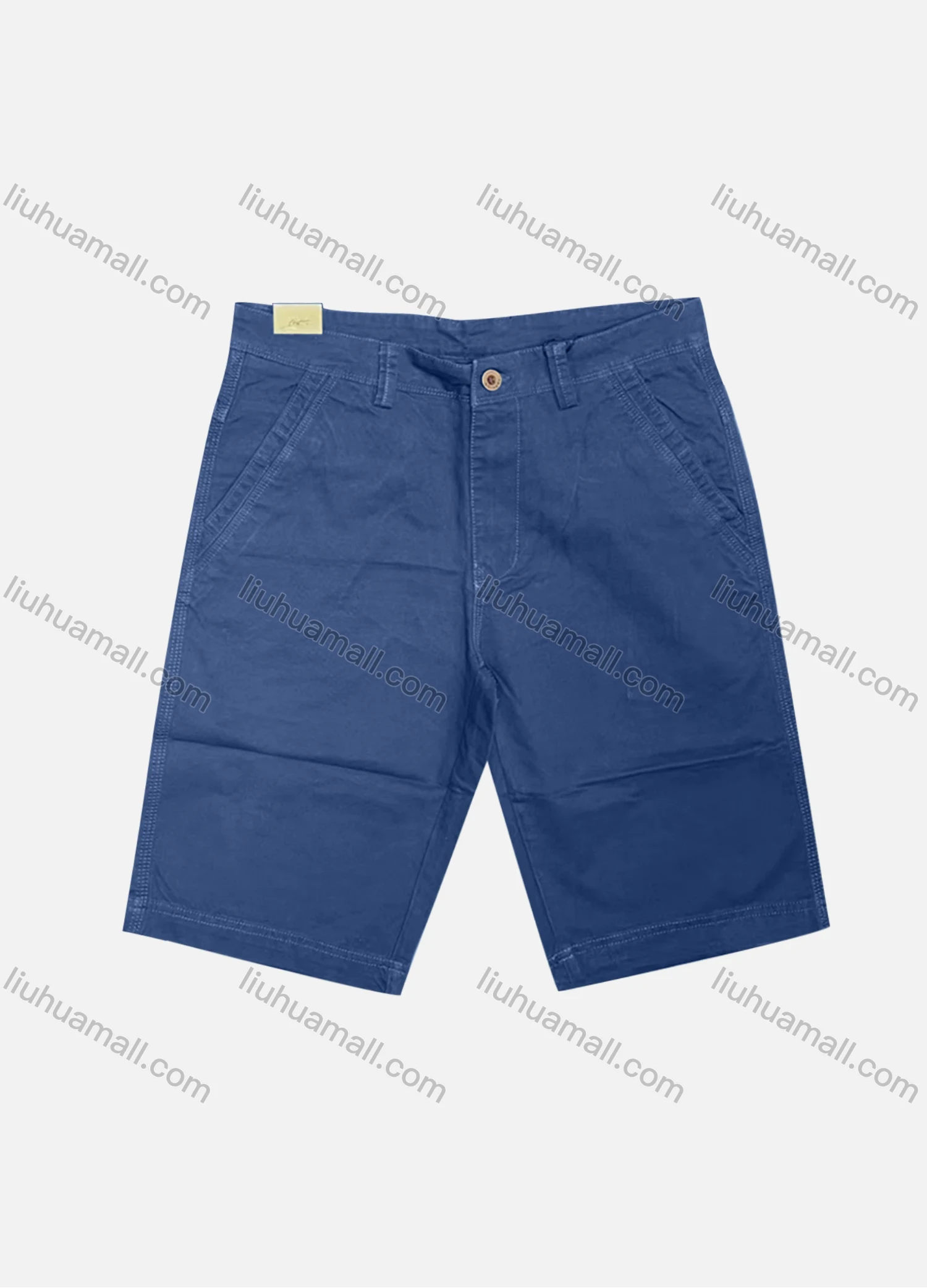 Wholesale Men's Casual Plain Patch Pocket Button Closure Shorts A0403# - Liuhuamall