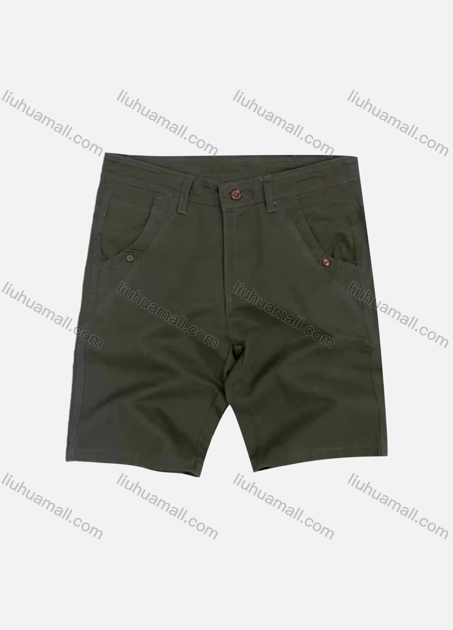 Wholesale Men's Casual Plain Patch Pocket Button Closure Shorts 17351# - Liuhuamall