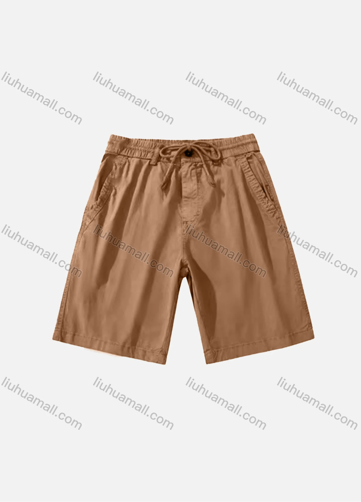 Wholesale Men's Casual Plain Patch Pocket Drawstring Shorts 16002# - Liuhuamall