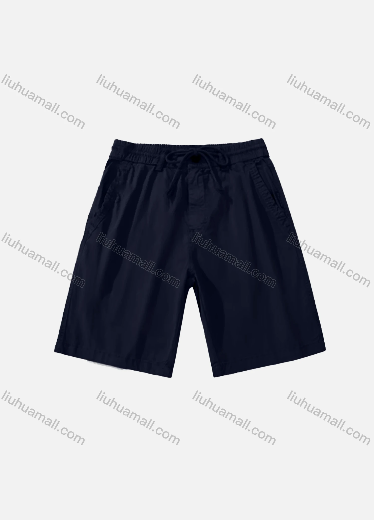 Wholesale Men's Casual Plain Patch Pocket Drawstring Shorts 16002# - Liuhuamall