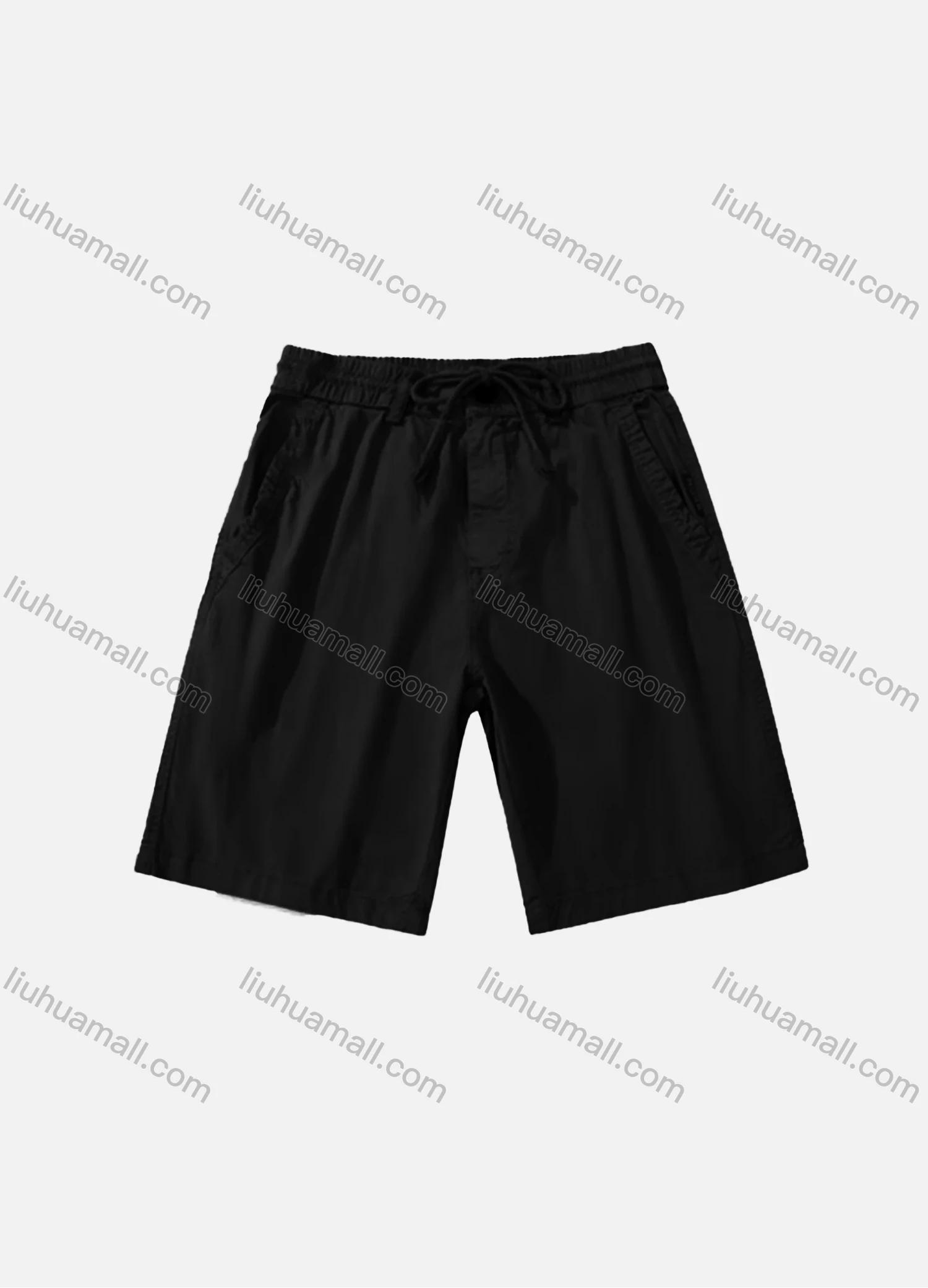 Wholesale Men's Casual Plain Patch Pocket Drawstring Shorts 16002# - Liuhuamall