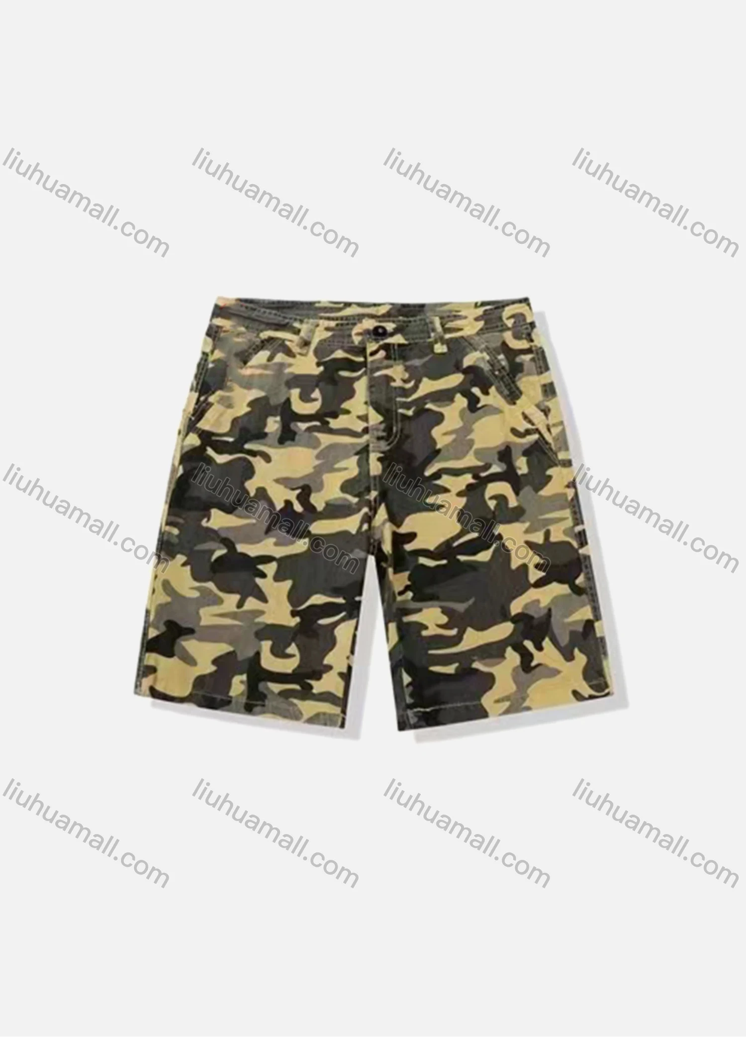 Wholesale Men's Casual Camouflage Patch Pocket Button Closure Shorts 18301# - Liuhuamall