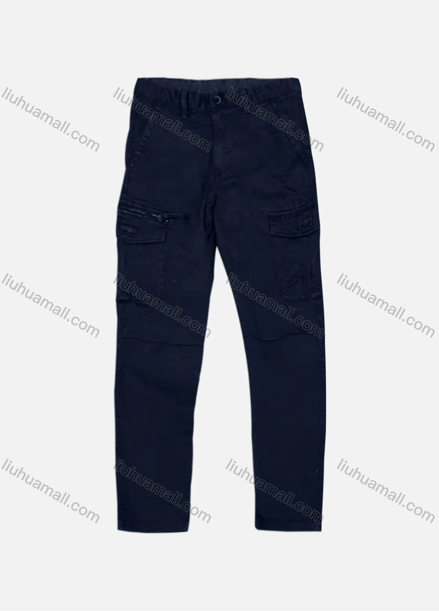 Wholesale Men's Casual Plain Flap Pockets Zip Decor Cargo Pant AK7373# - Liuhuamall