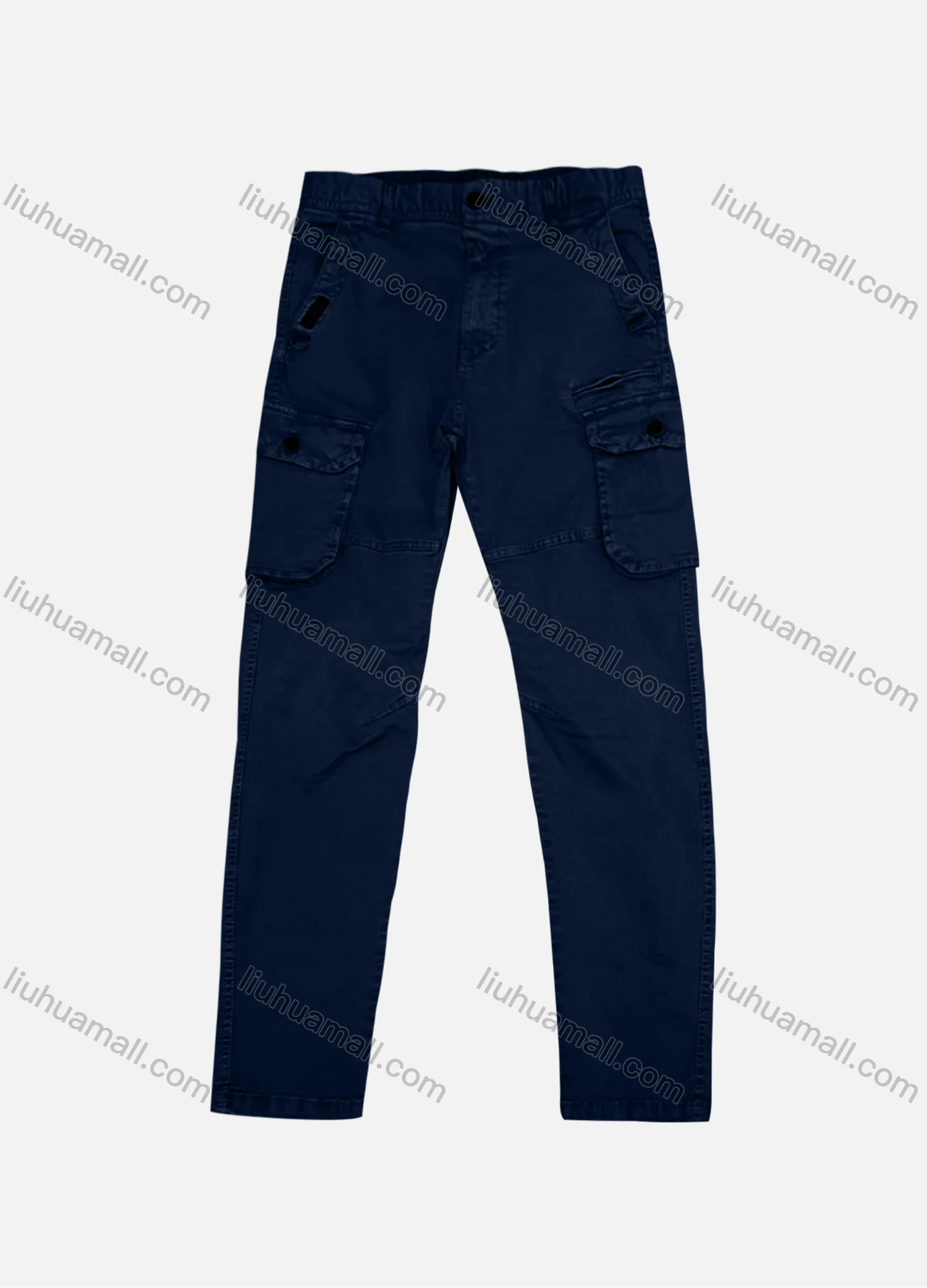 Wholesale Men's Casual Plain Flap Pockets Cargo Pant AK7366# - Liuhuamall