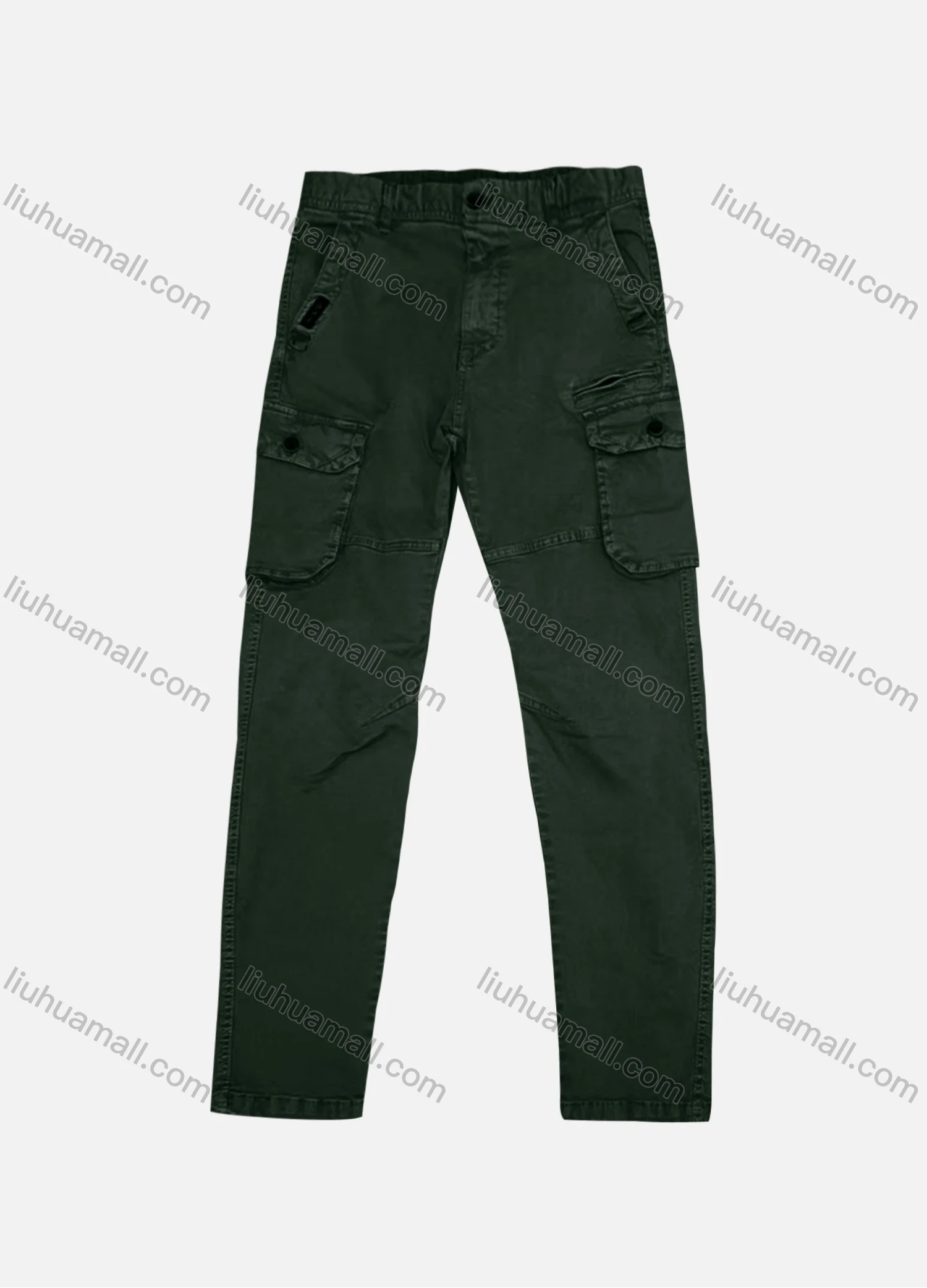 Wholesale Men's Casual Plain Flap Pockets Cargo Pant AK7366# - Liuhuamall