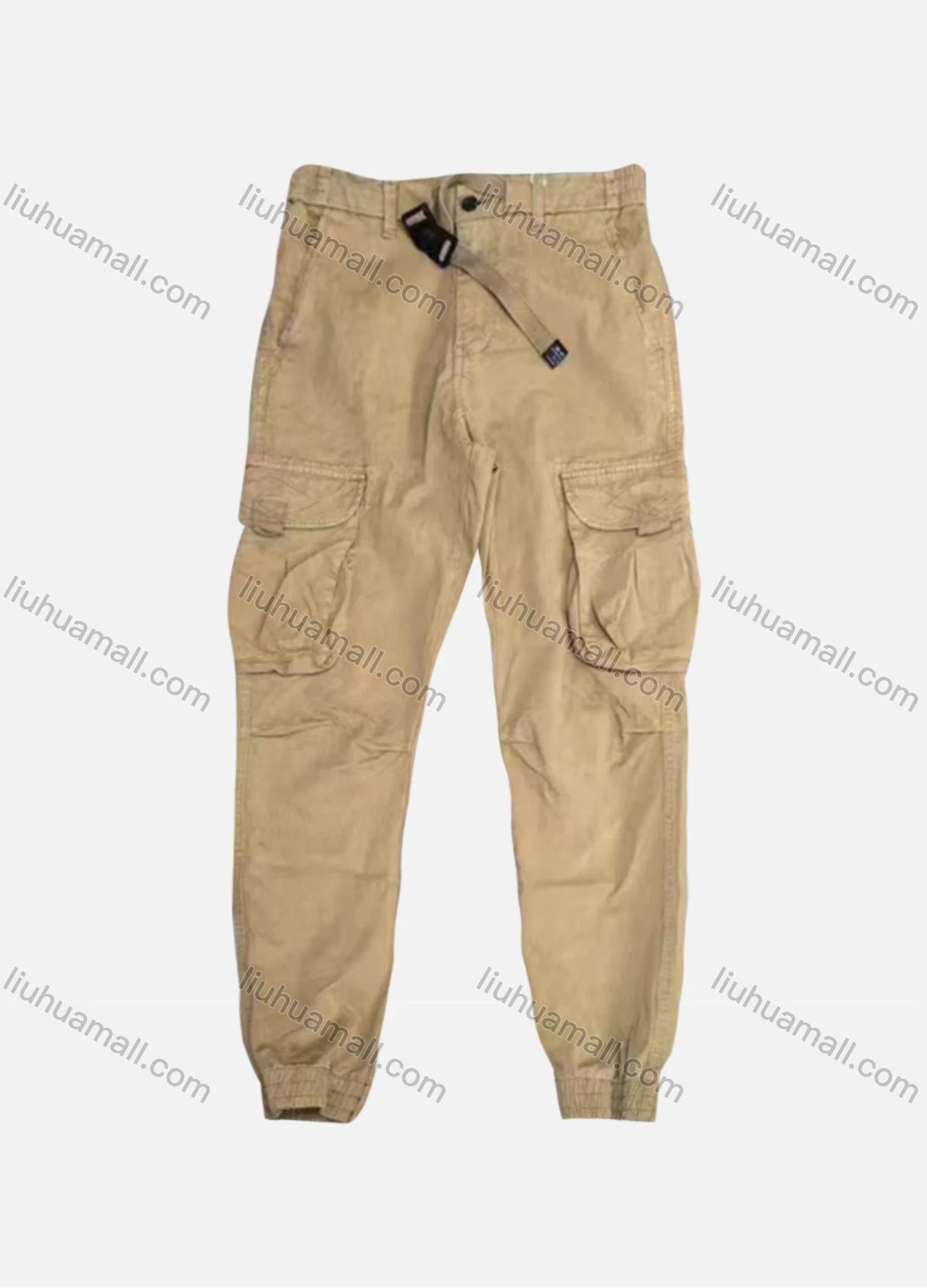 Wholesale Men's Casual Plain Flap Pockets Cargo Pant AK7385# - Liuhuamall