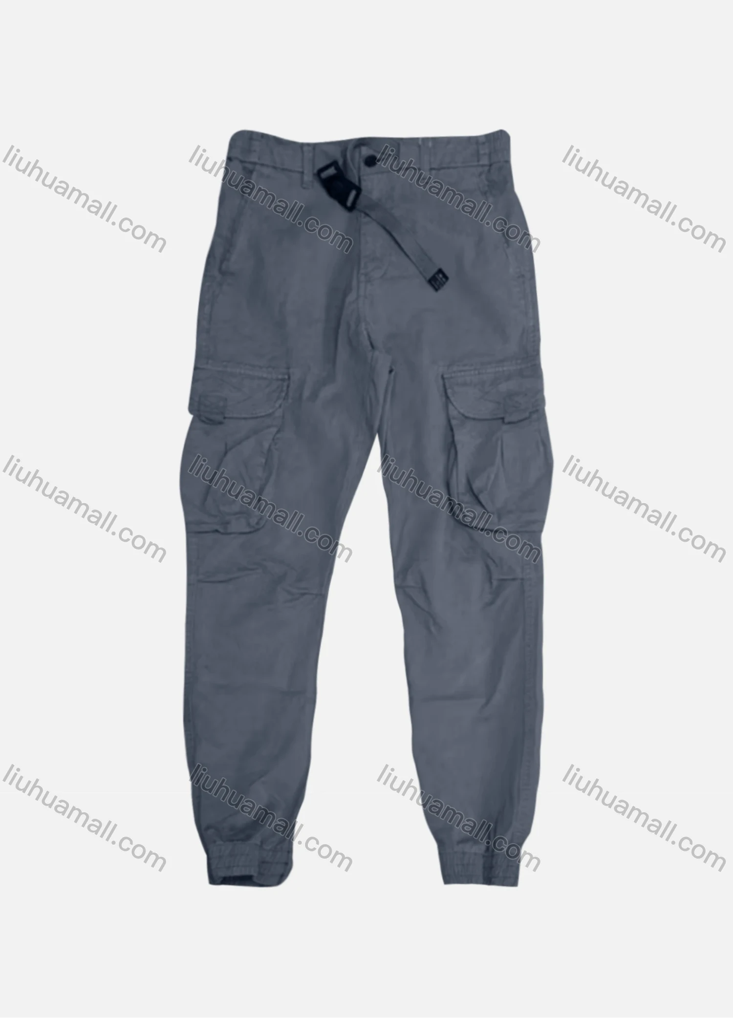 Wholesale Men's Casual Plain Flap Pockets Cargo Pant AK7385# - Liuhuamall