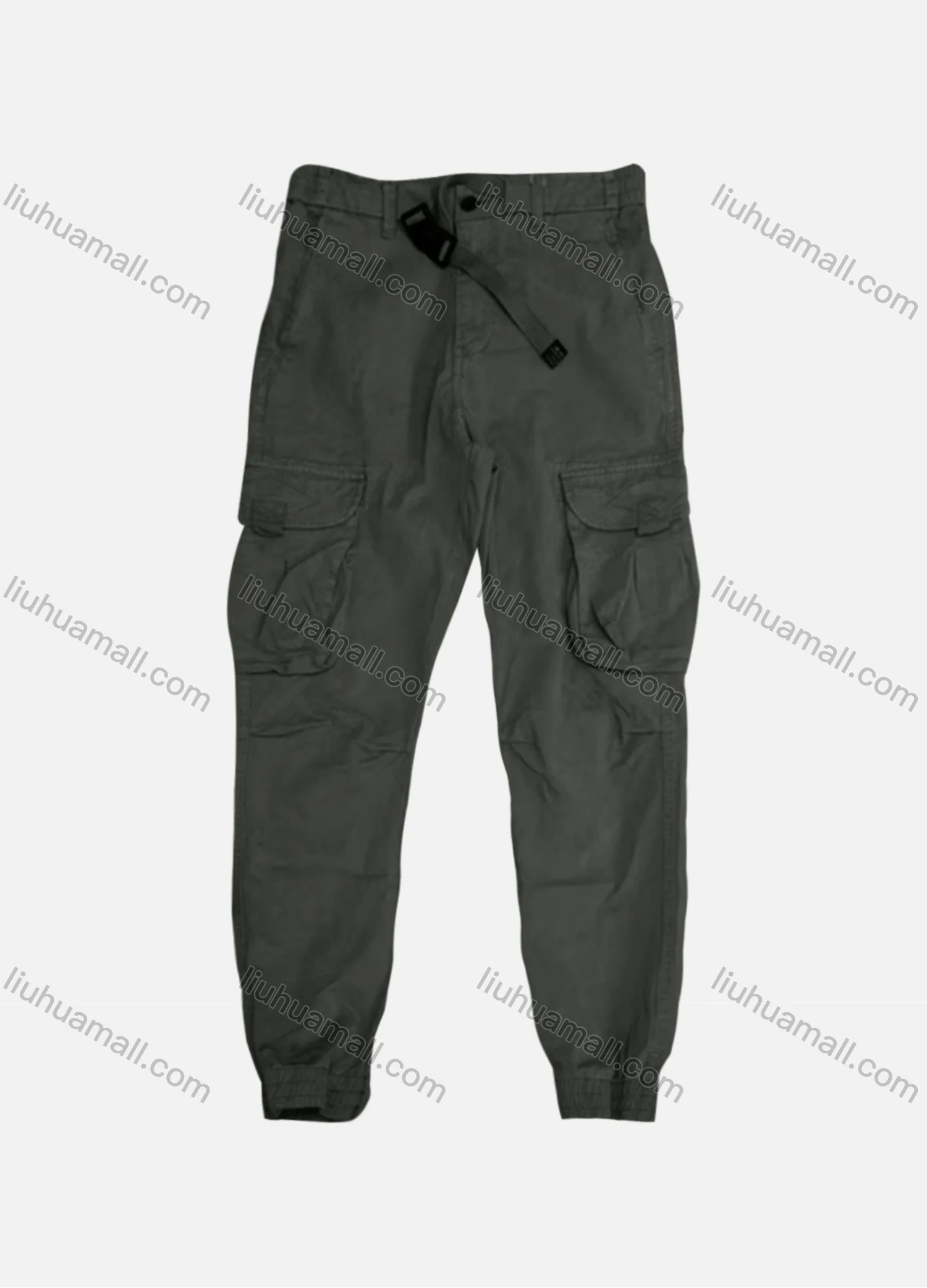 Wholesale Men's Casual Plain Flap Pockets Cargo Pant AK7385# - Liuhuamall