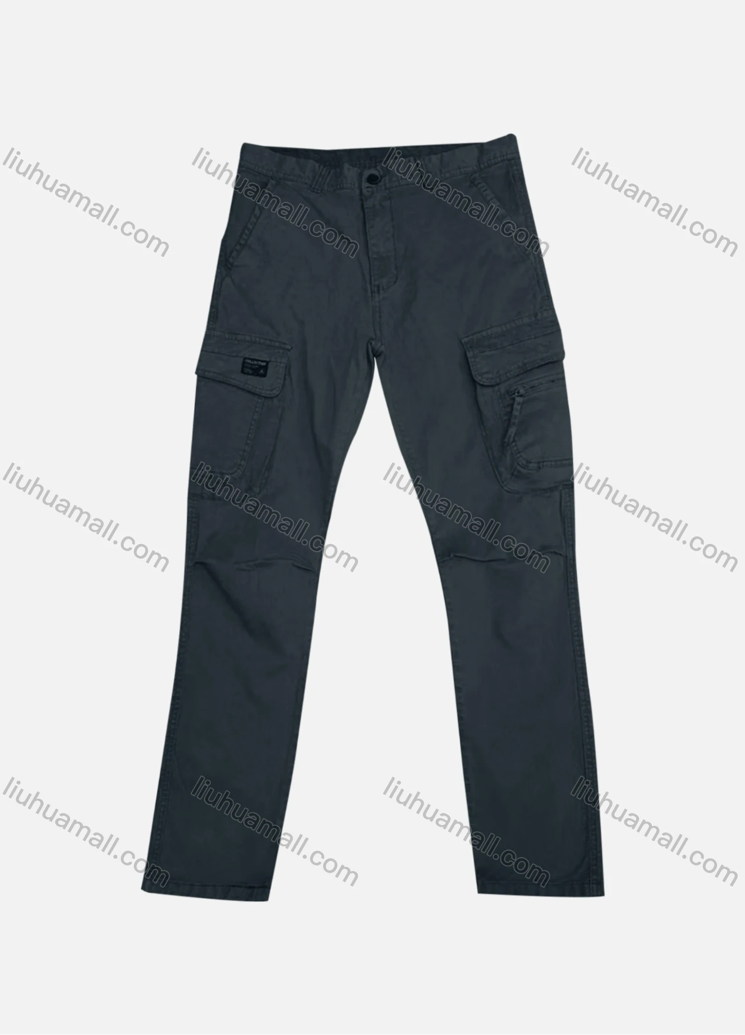 Wholesale Men's Casual Plain Flap Pockets Zip Decor Cargo Pant AK7382# - Liuhuamall