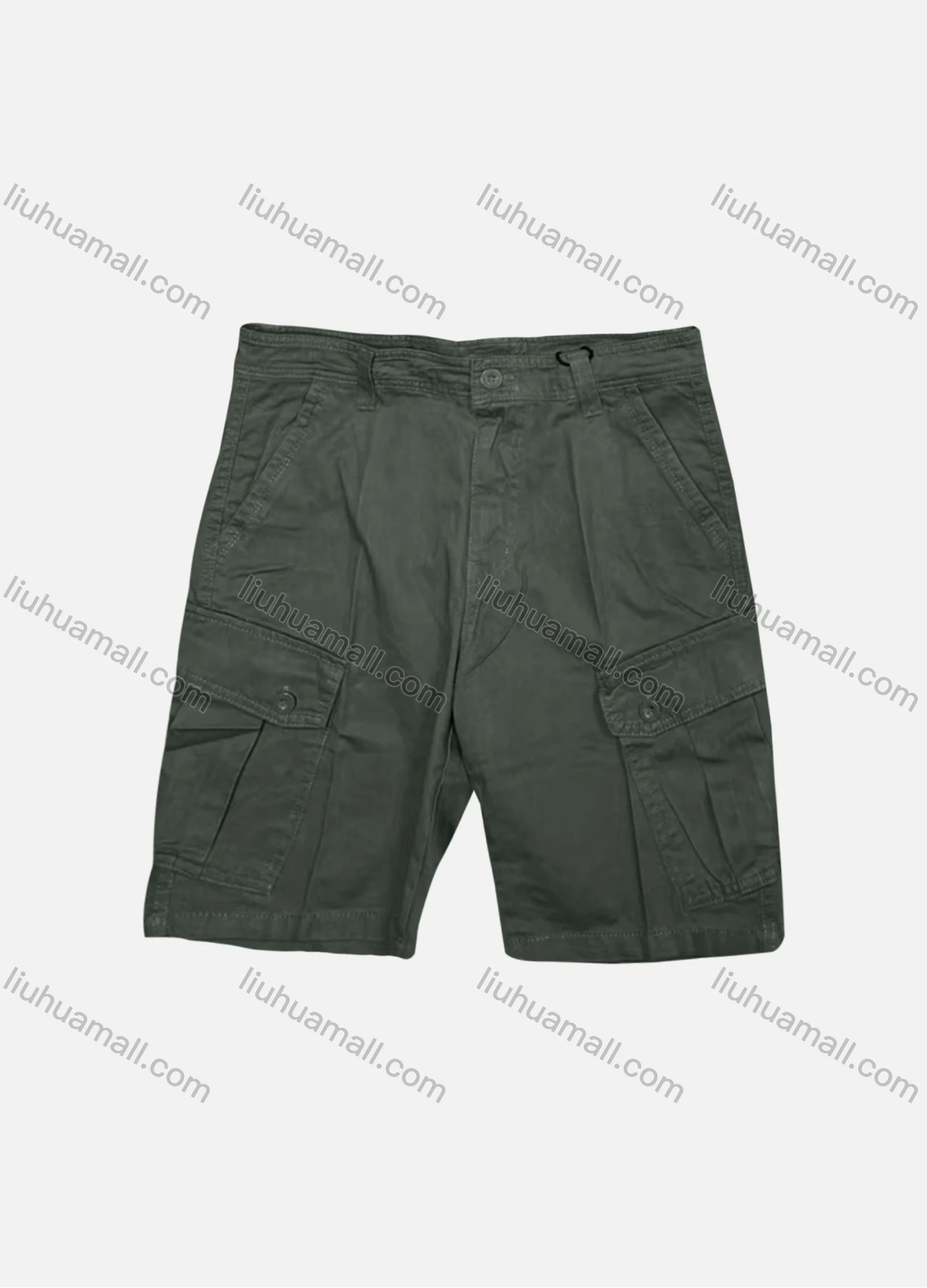 Wholesale Men's Casual Plain Flap Pockets Button Closure Shorts 27401# - Liuhuamall