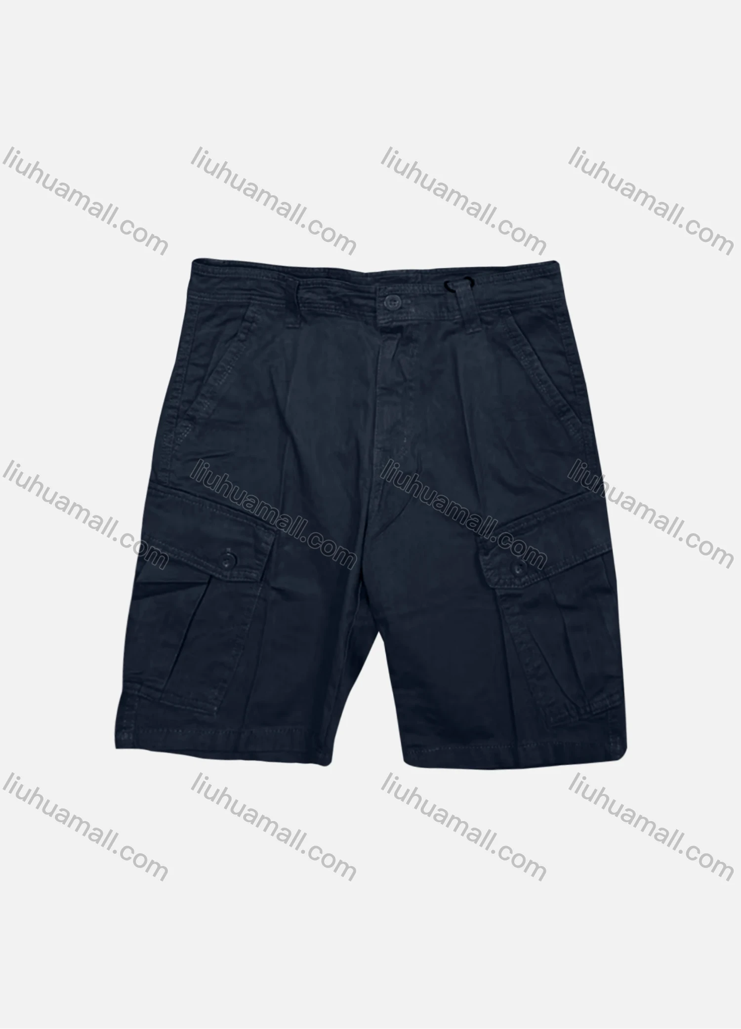 Wholesale Men's Casual Plain Flap Pockets Button Closure Shorts 27401# - Liuhuamall