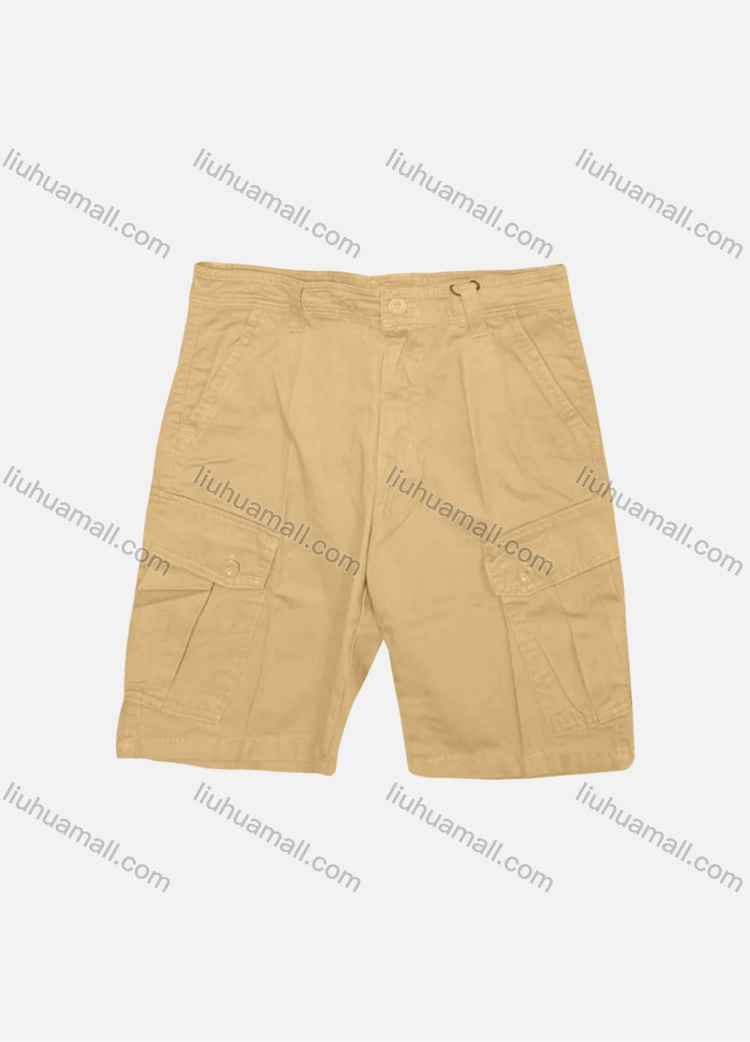Wholesale Men's Casual Plain Flap Pockets Button Closure Shorts 27401# - Liuhuamall