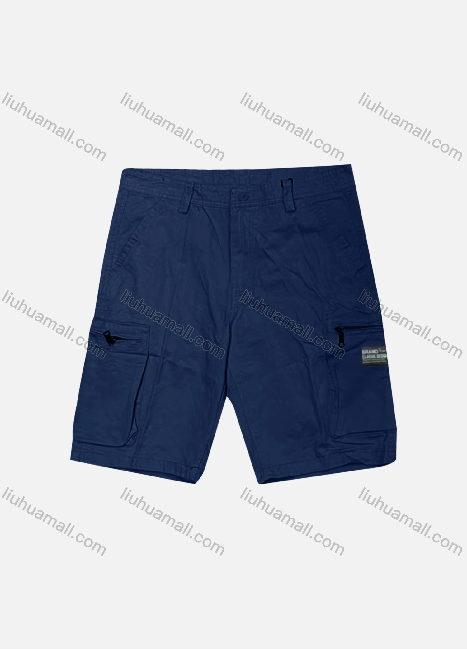 Wholesale Men's Casual Plain Zipper Pockets Button Closure Shorts 28651# - Liuhuamall