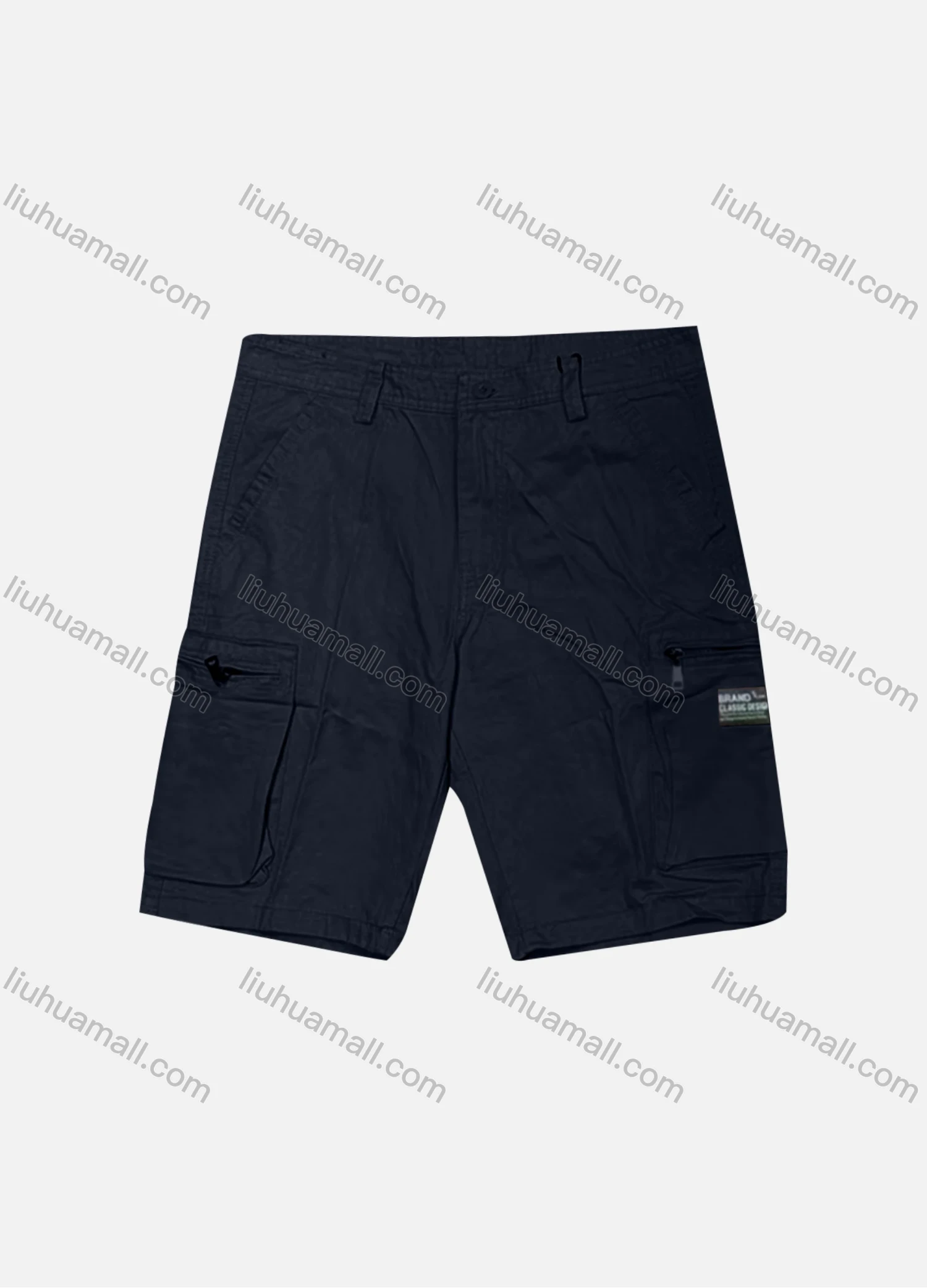 Wholesale Men's Casual Plain Zipper Pockets Button Closure Shorts 28651# - Liuhuamall